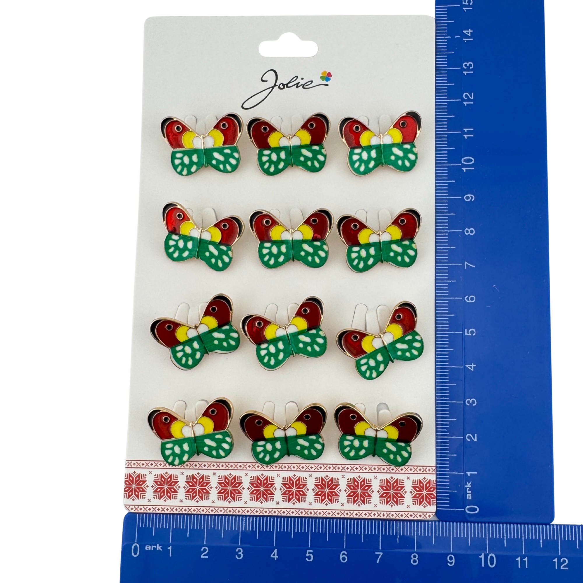 Set 12 Brose Martisor pentru Copii, Jolie, Model Fluture, Multicolor