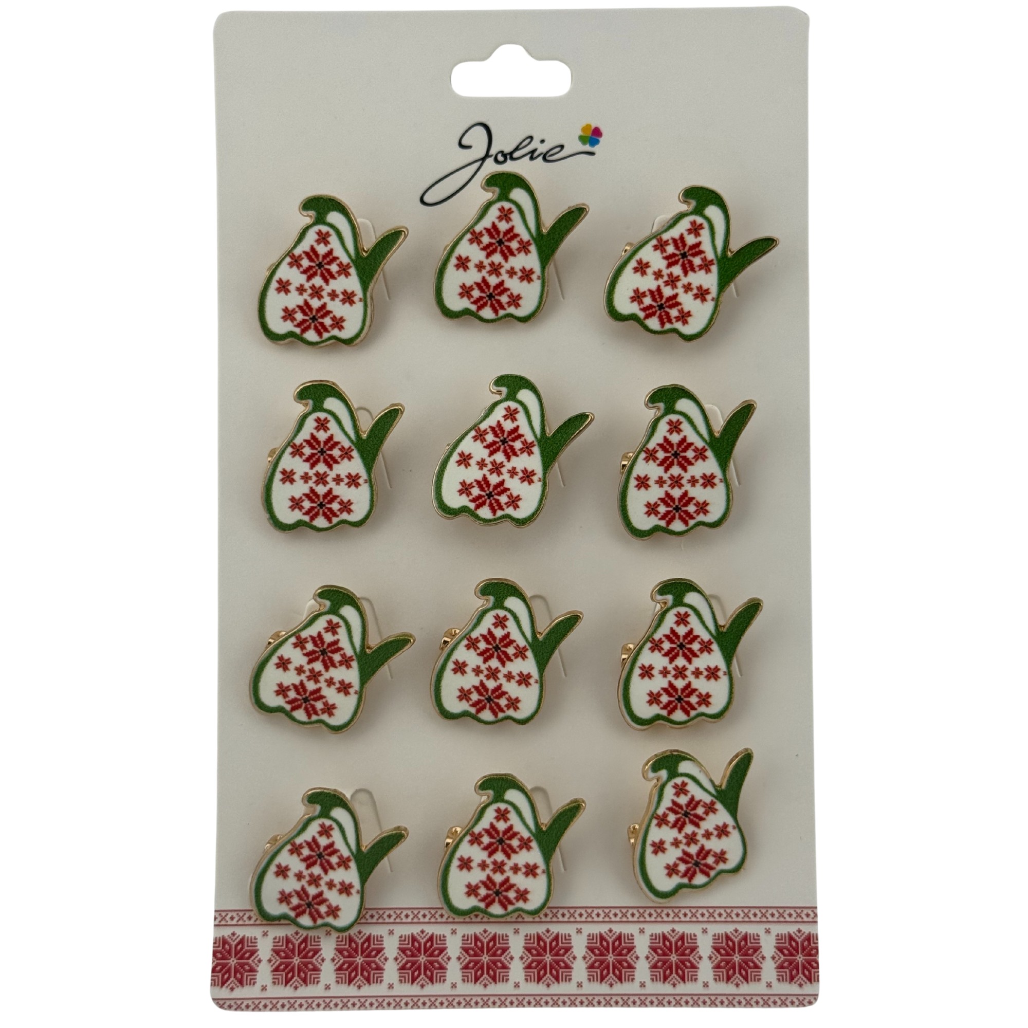 Set 12 Brose Martisor pentru Copii, Jolie, Model Ghiocel cu Motiv Traditional, Multicolor