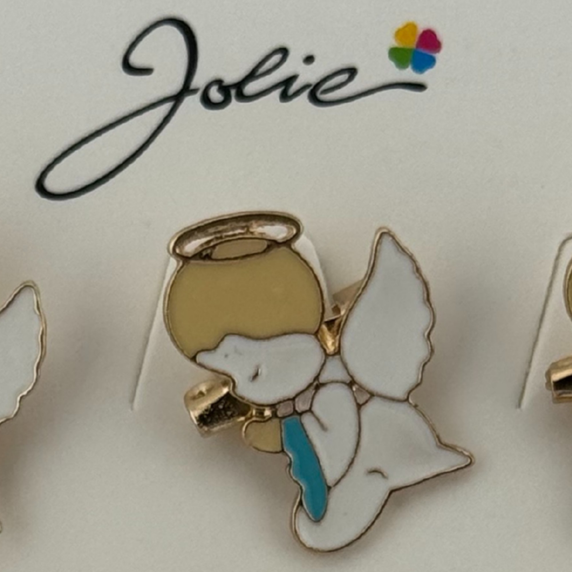 Set 12 Brose Martisor pentru Copii, Jolie, Model Ingeras, Alb