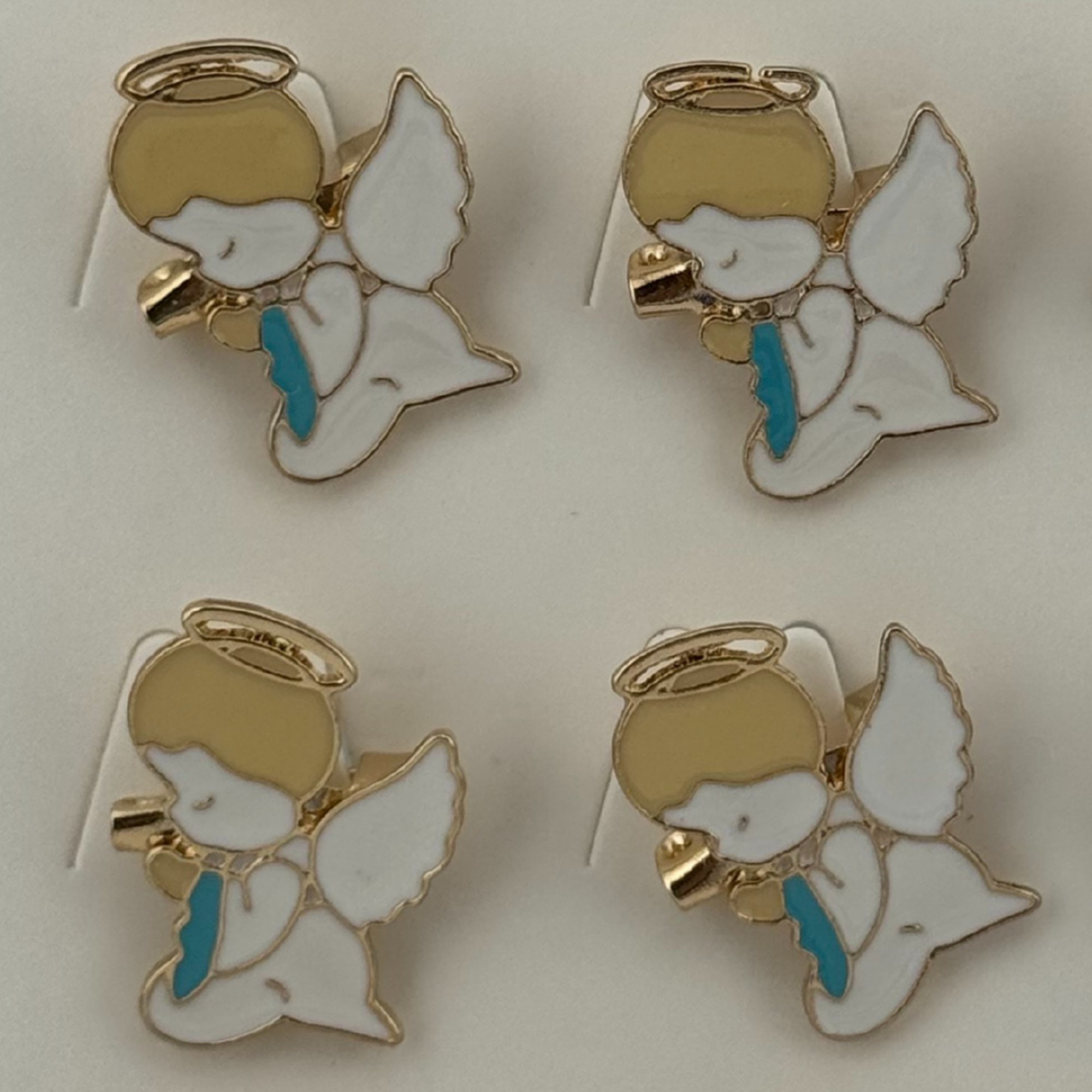 Set 12 Brose Martisor pentru Copii, Jolie, Model Ingeras, Alb