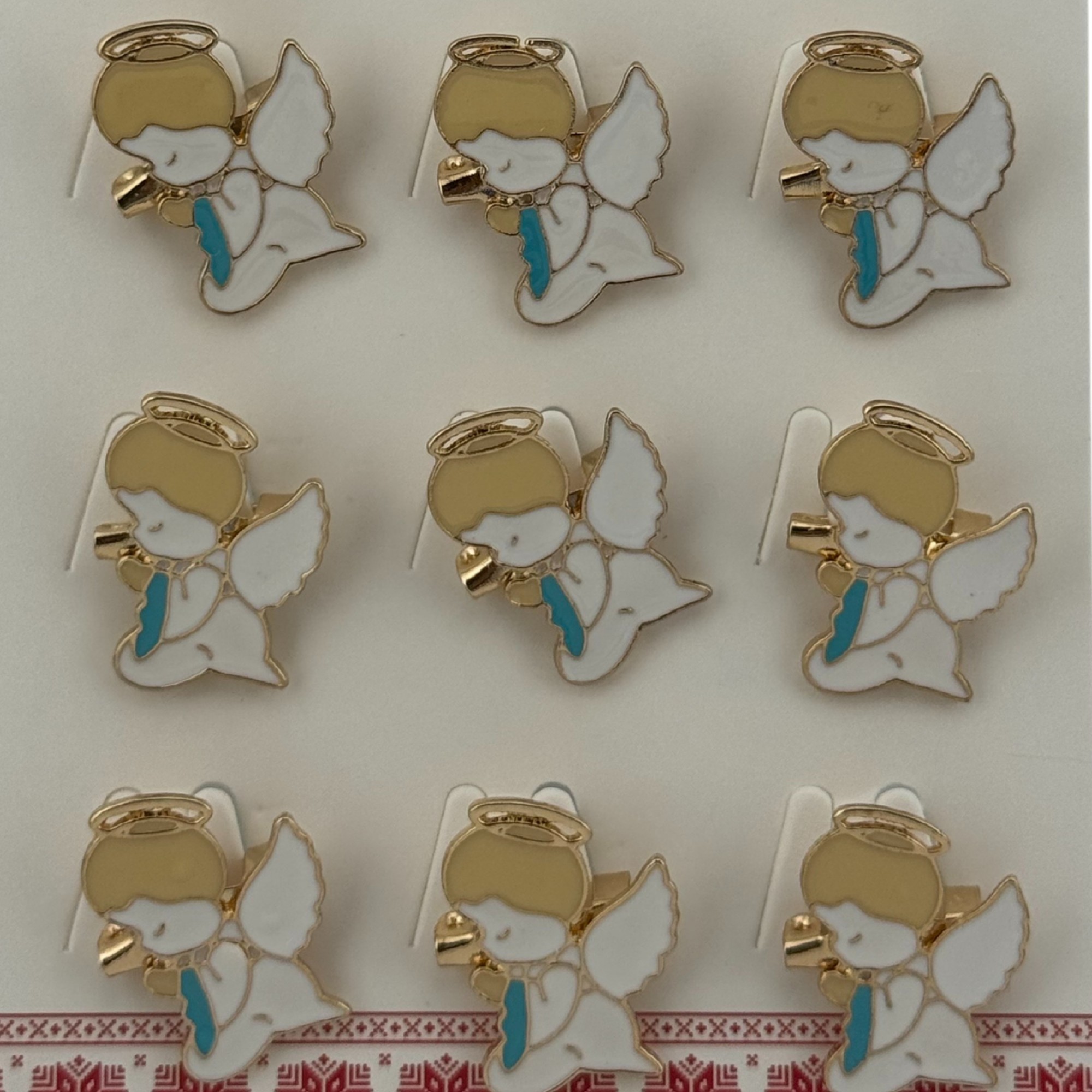 Set 12 Brose Martisor pentru Copii, Jolie, Model Ingeras, Alb