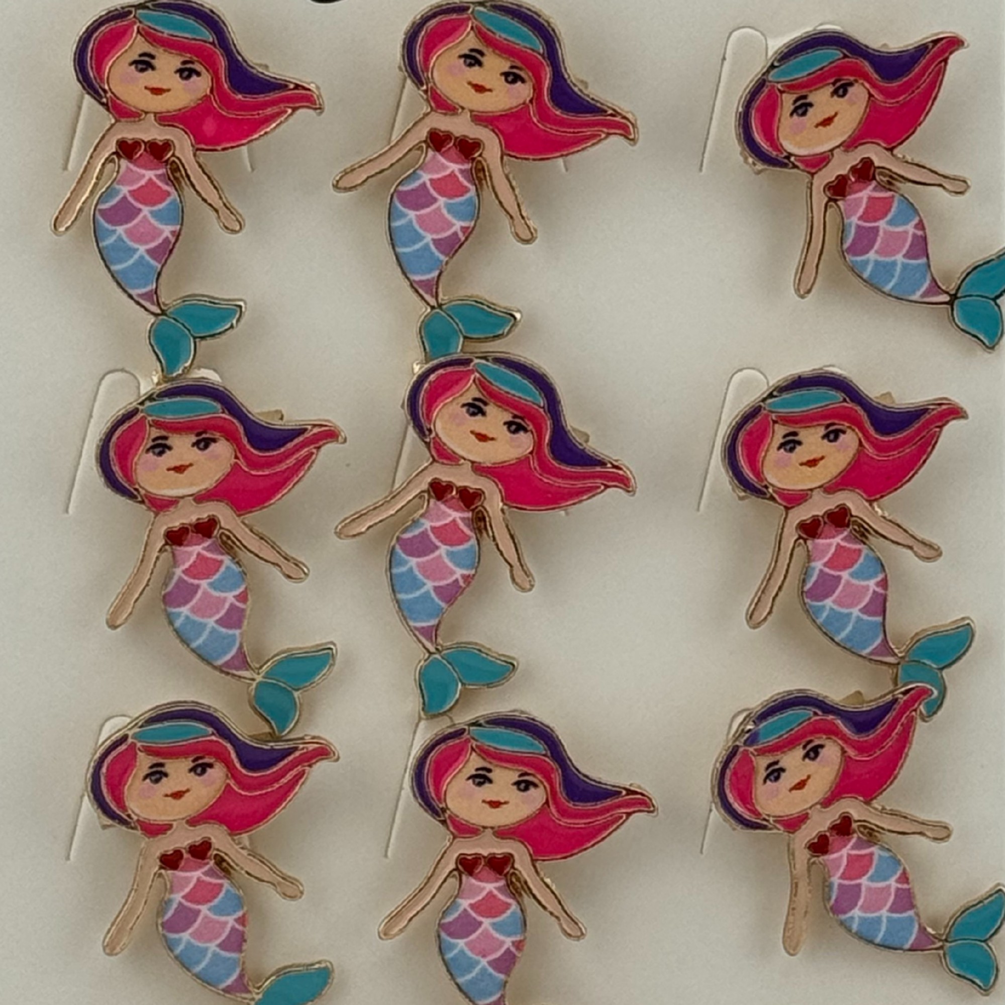 Set 12 Brose Martisor pentru Copii, Jolie, Model Sirena, Multicolor