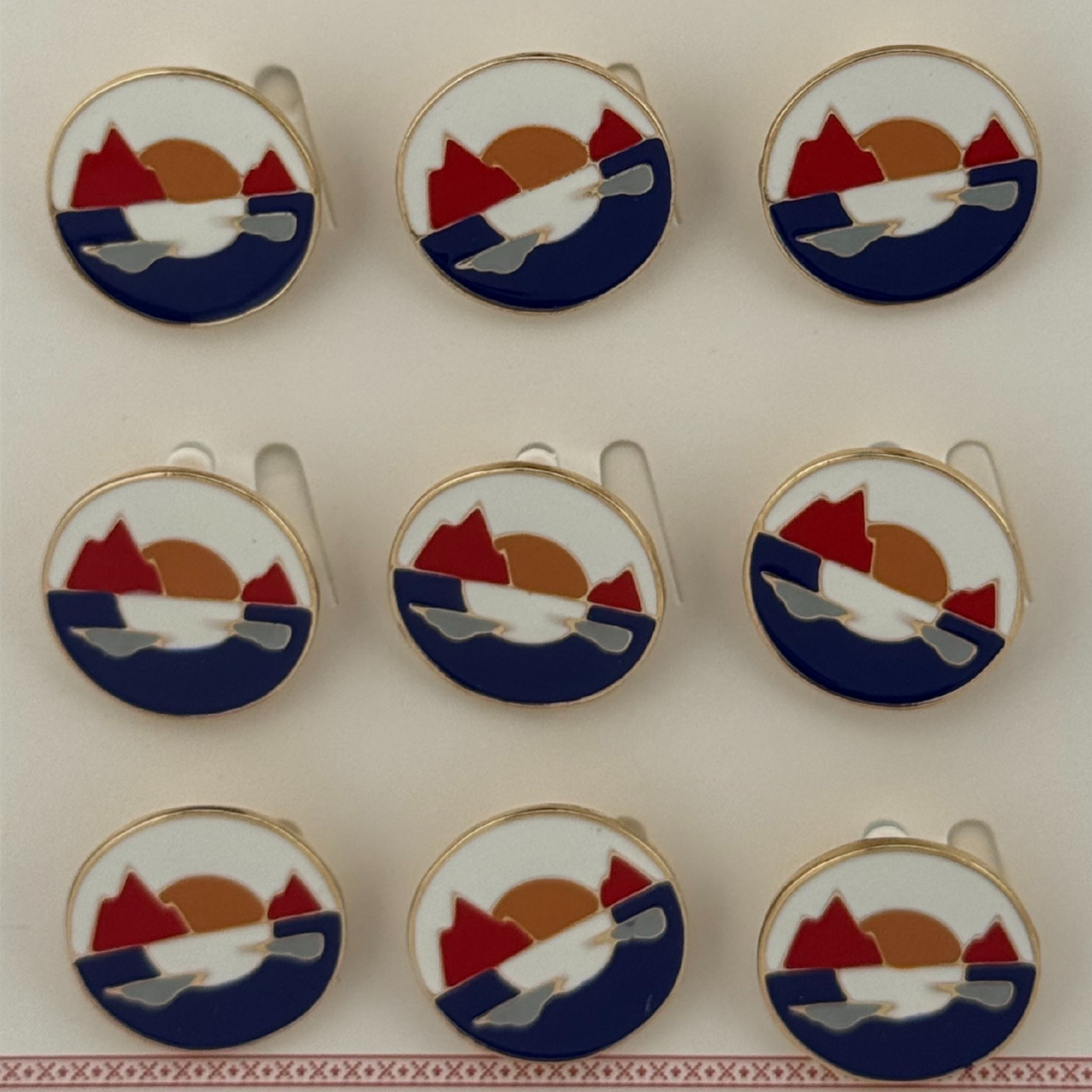 Set 12 Brose Martisor pentru Copii, Jolie, Model Peisaj, Multicolor