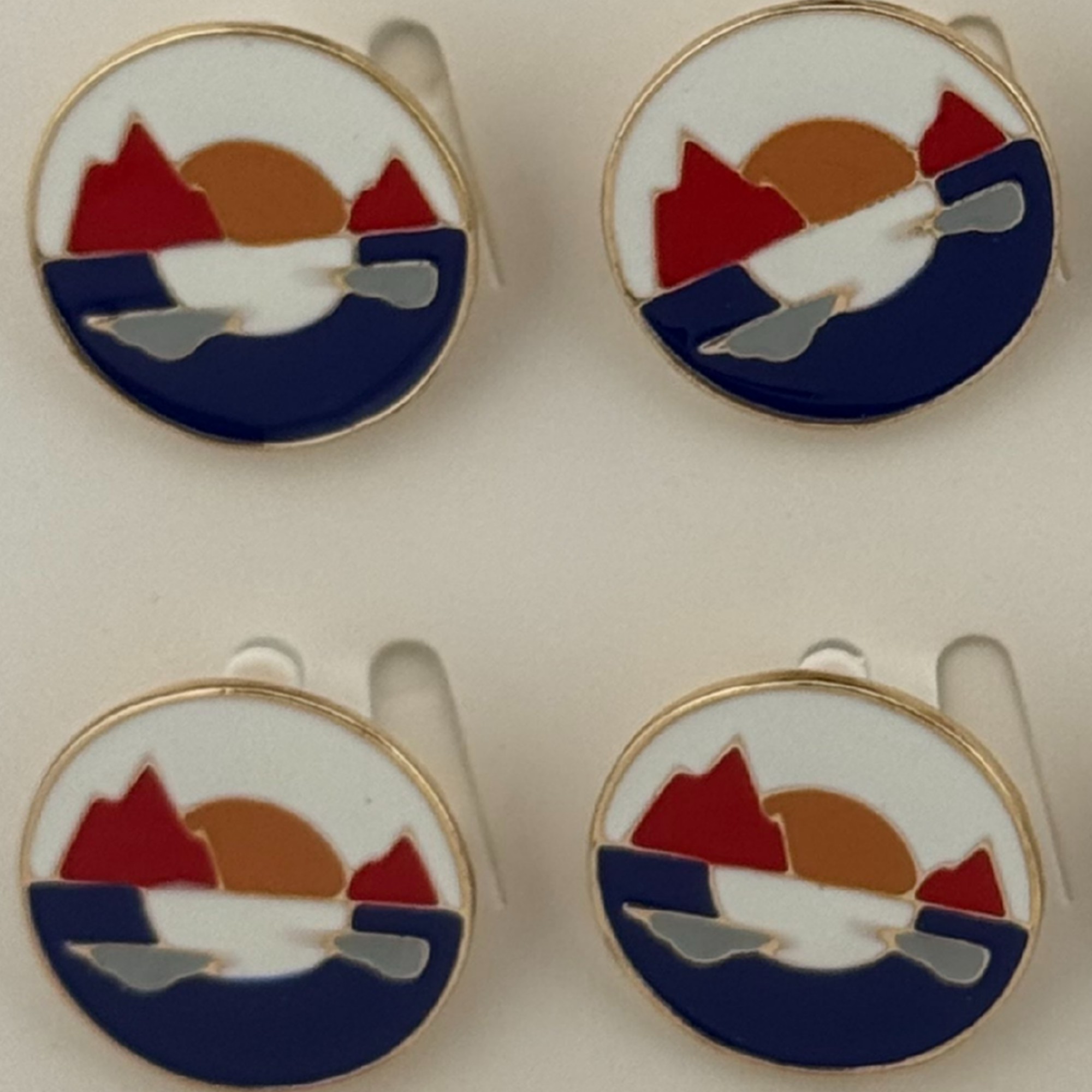 Set 12 Brose Martisor pentru Copii, Jolie, Model Peisaj, Multicolor