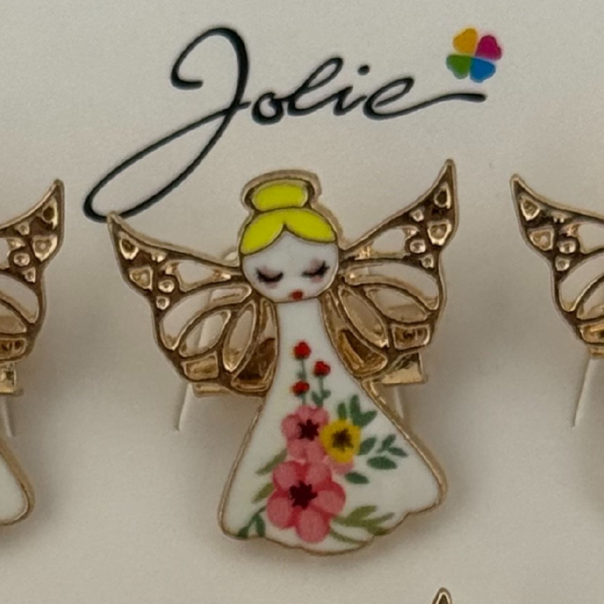 Set 12 Brose Martisor pentru Copii, Jolie, Model Ingeras, Multicolor