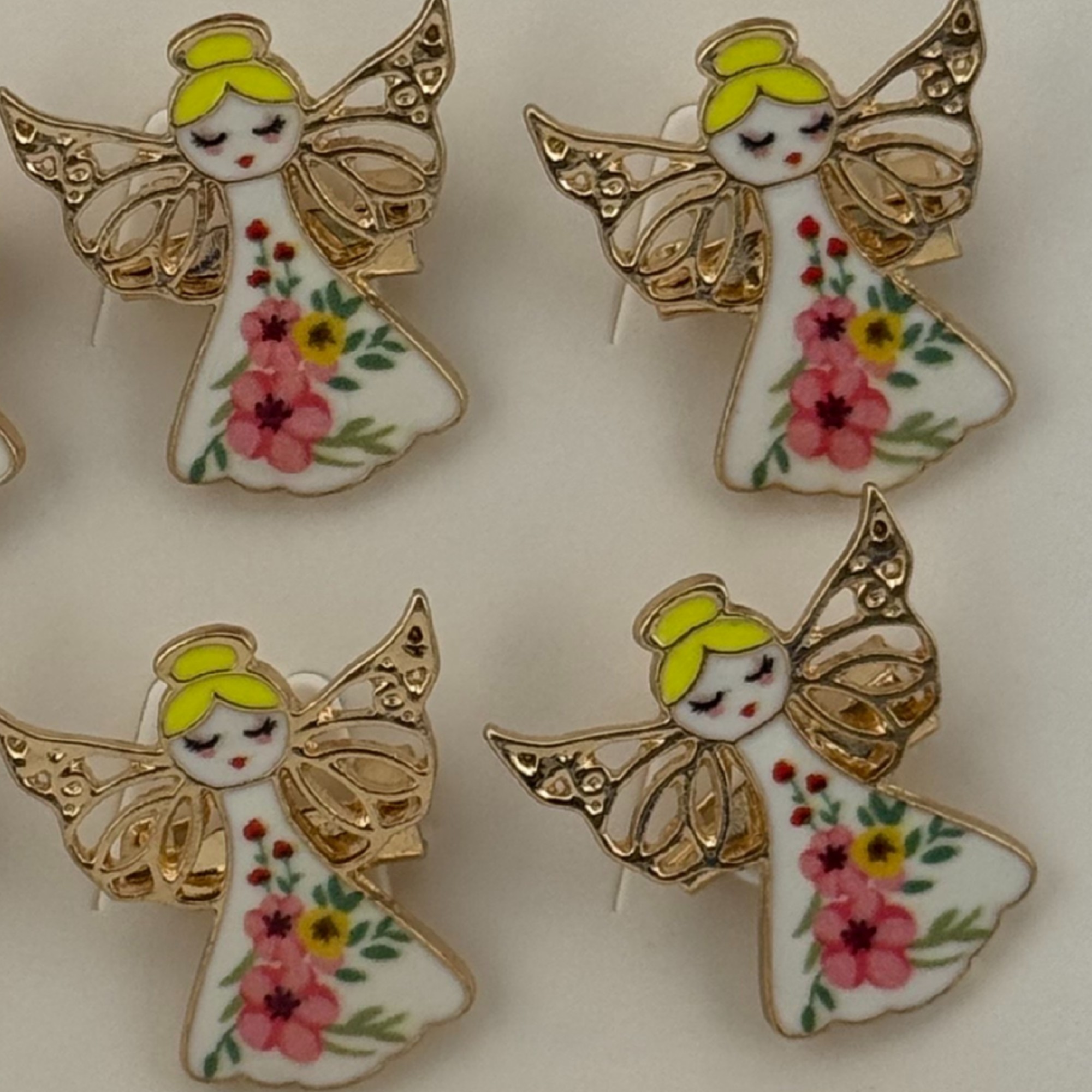 Set 12 Brose Martisor pentru Copii, Jolie, Model Ingeras, Multicolor