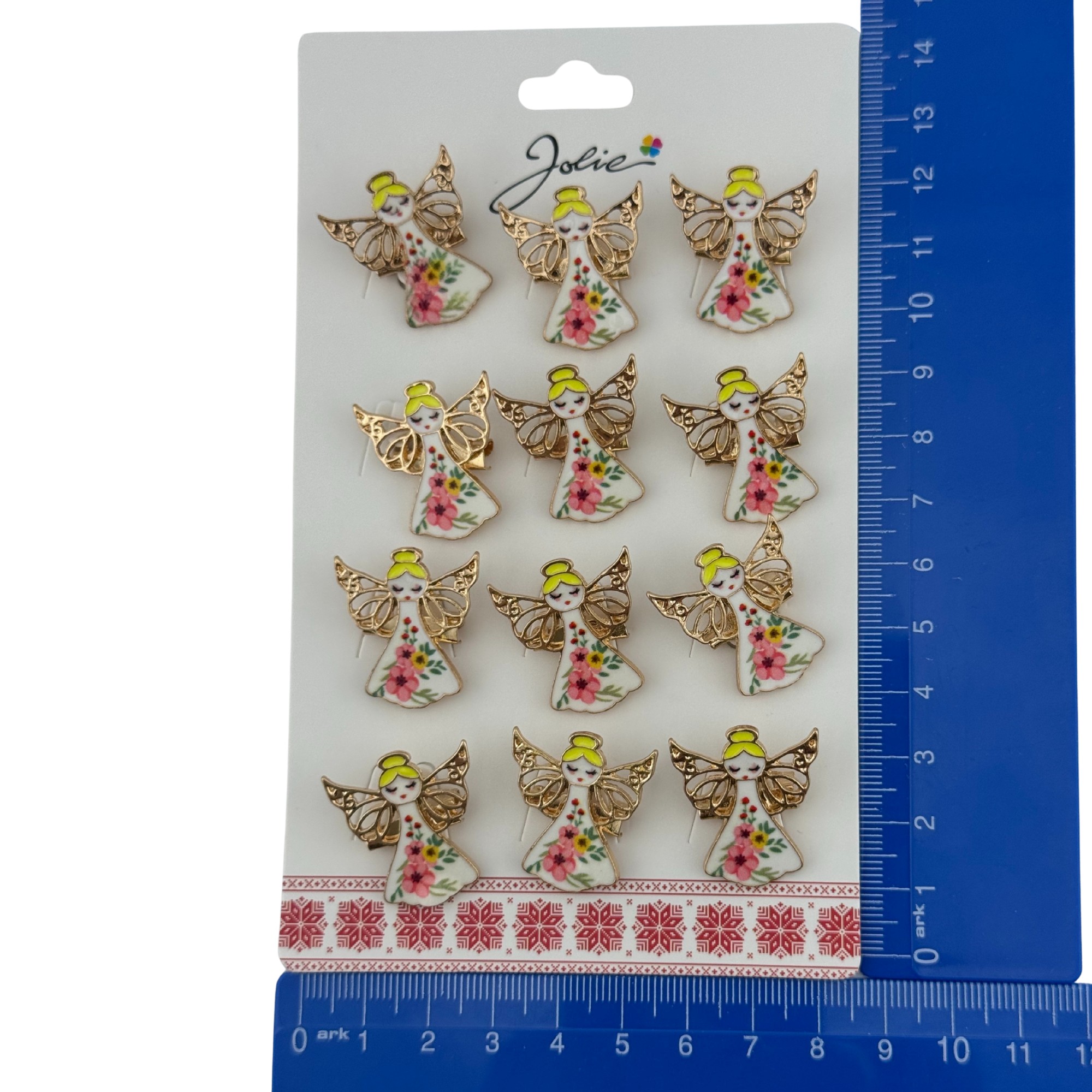 Set 12 Brose Martisor pentru Copii, Jolie, Model Ingeras, Multicolor