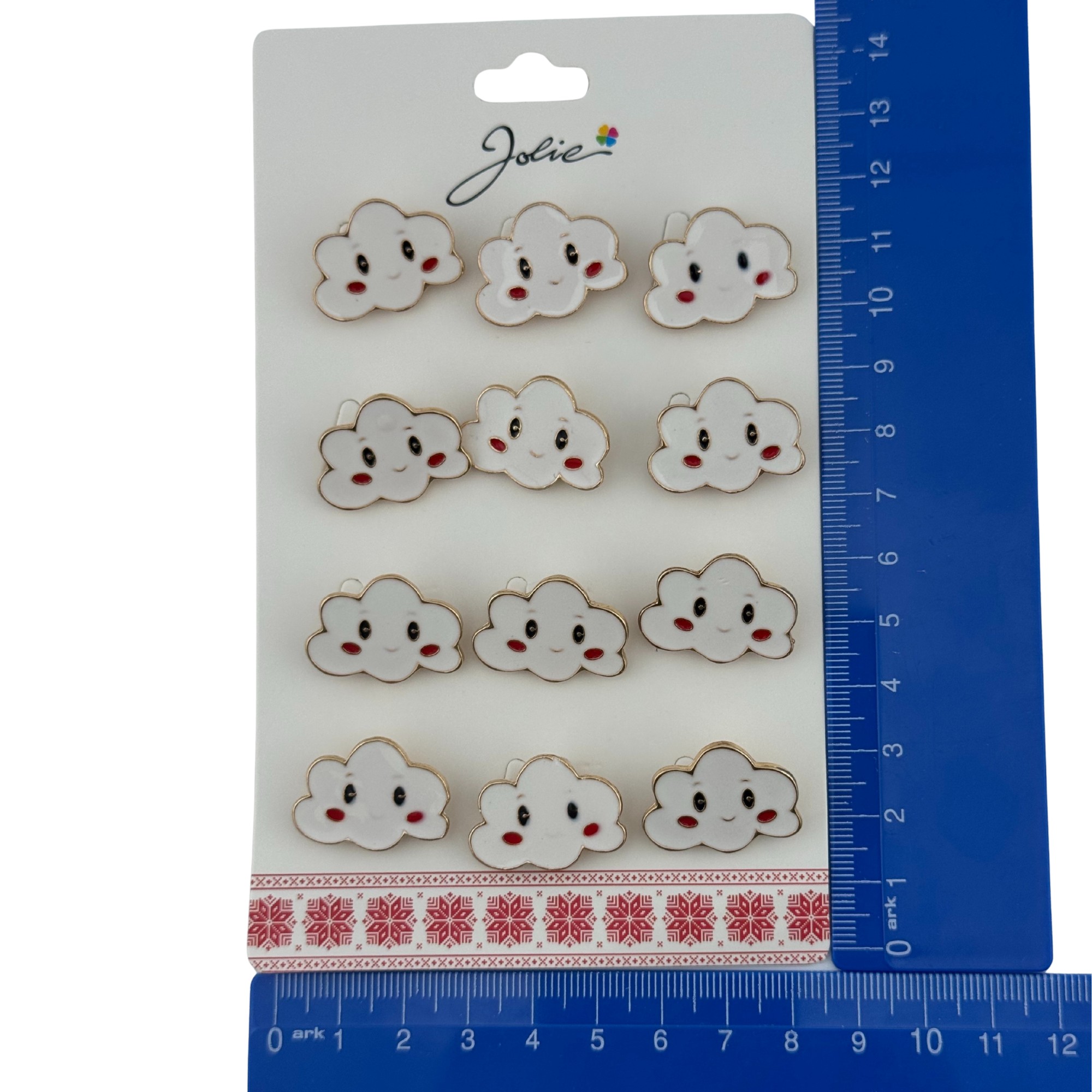 Set 12 Brose Martisor pentru Copii, Jolie, Model Norisor, Alb