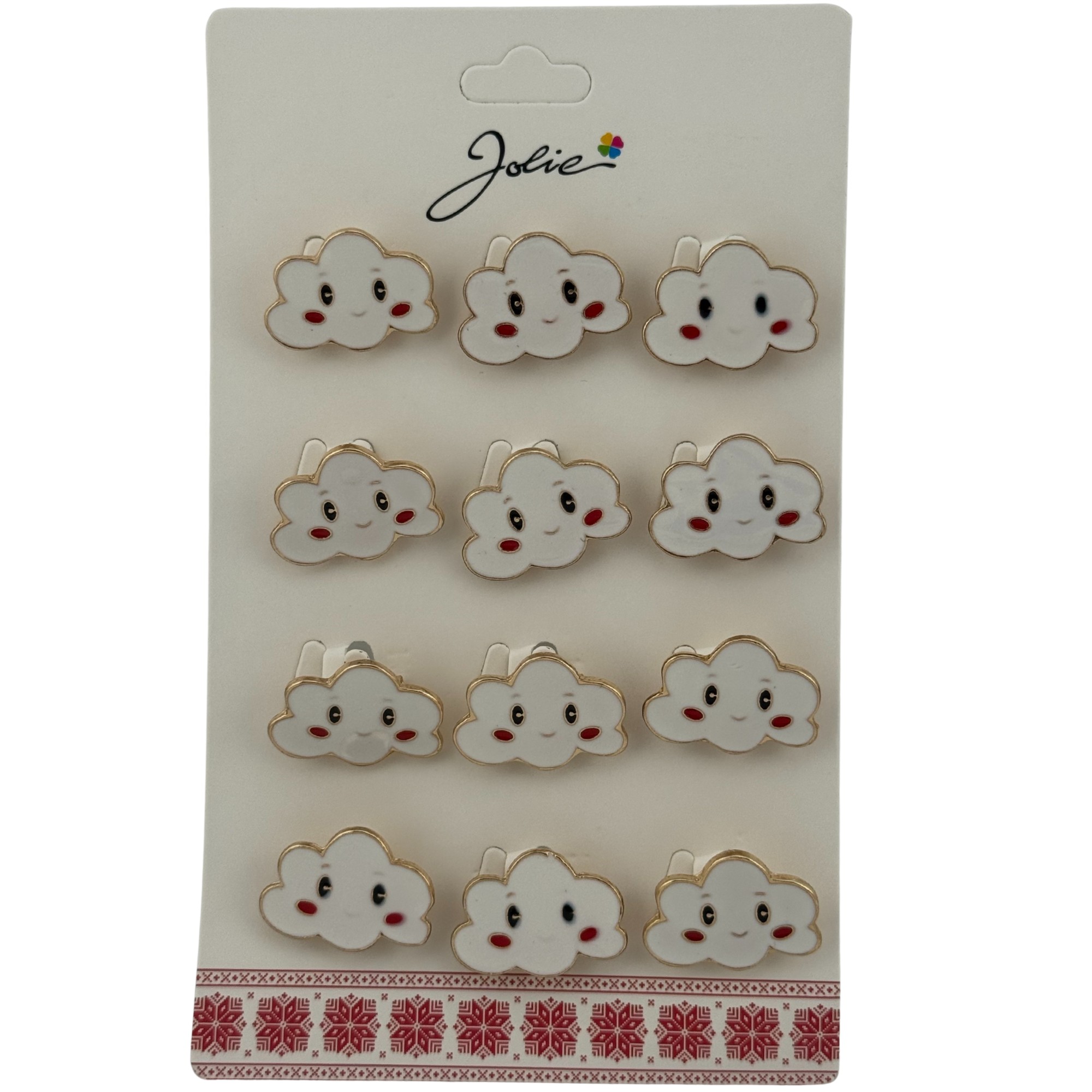 Set 12 Brose Martisor pentru Copii, Jolie, Model Norisor, Alb