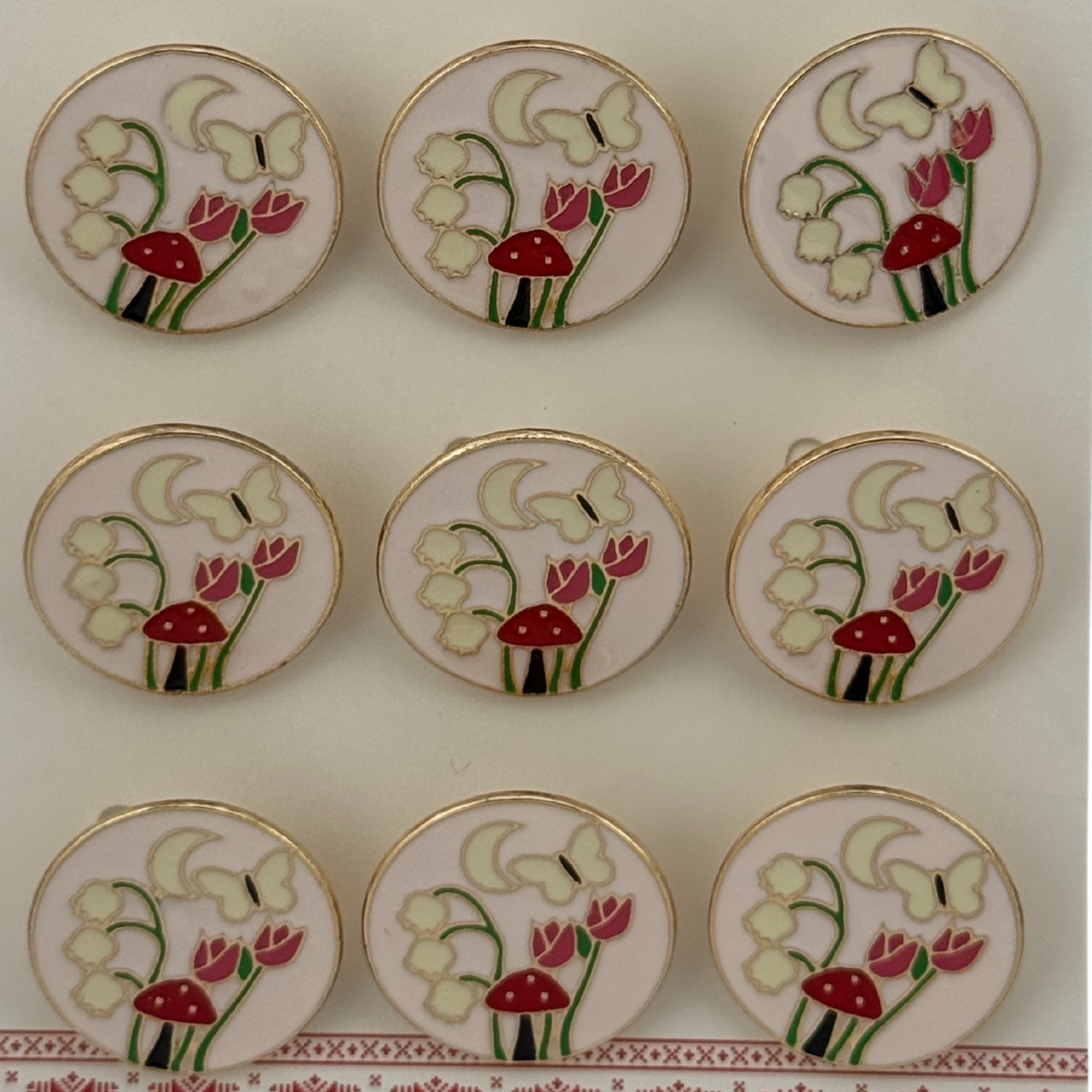 Set 12 Brose Martisor pentru Copii, Jolie, Model Primavara, Multicolor