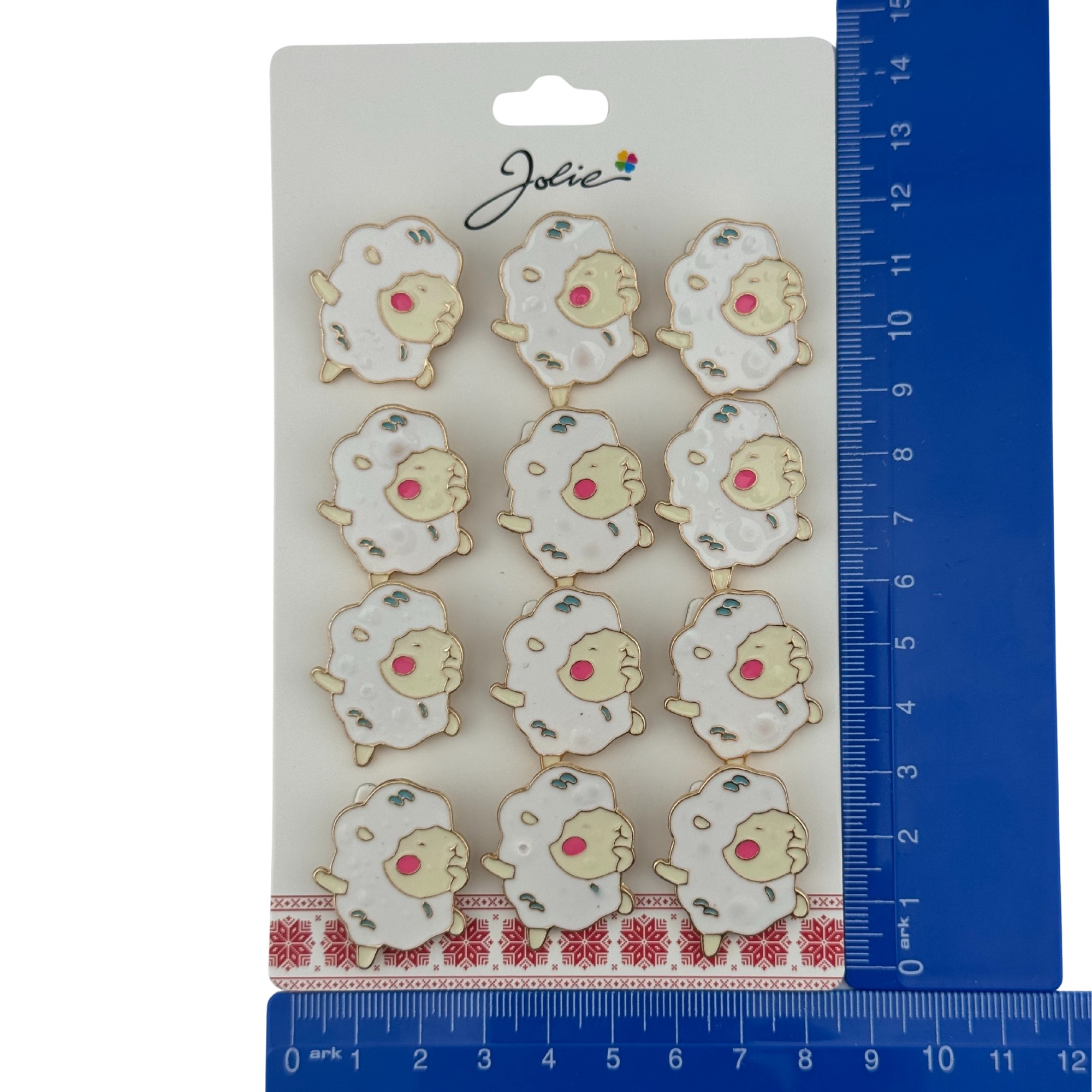 Set 12 Brose Martisor pentru Copii, Jolie, Model Oita Dansatoare, Alb