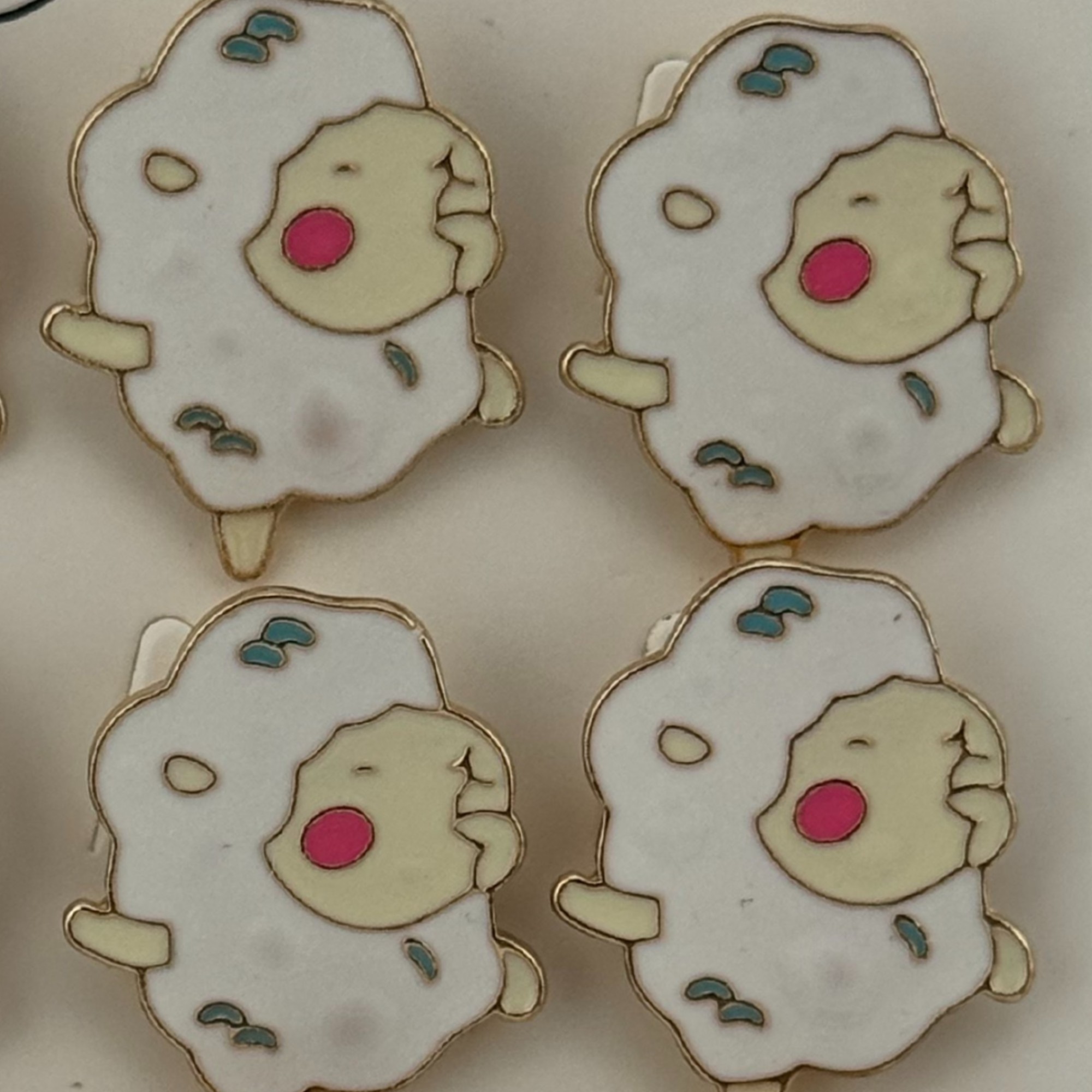 Set 12 Brose Martisor pentru Copii, Jolie, Model Oita Dansatoare, Alb