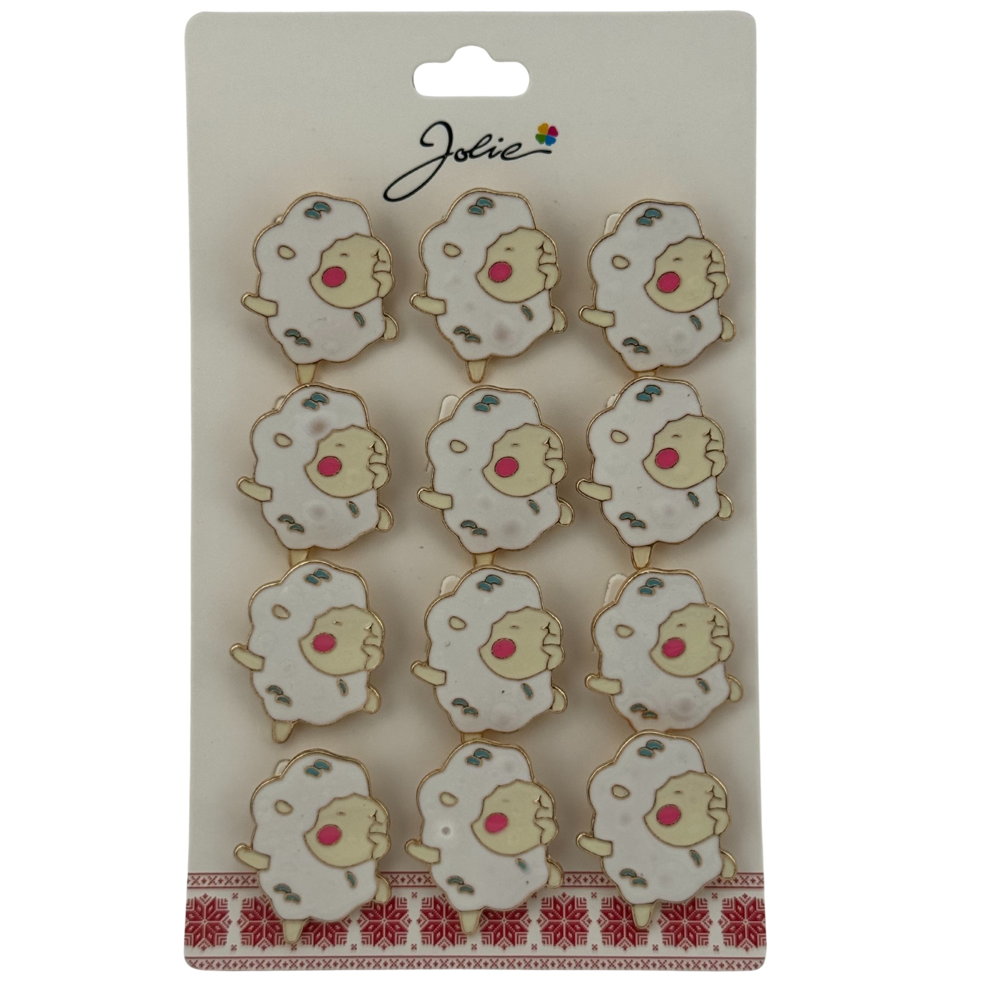 Set 12 Brose Martisor pentru Copii, Jolie, Model Oita Dansatoare, Alb