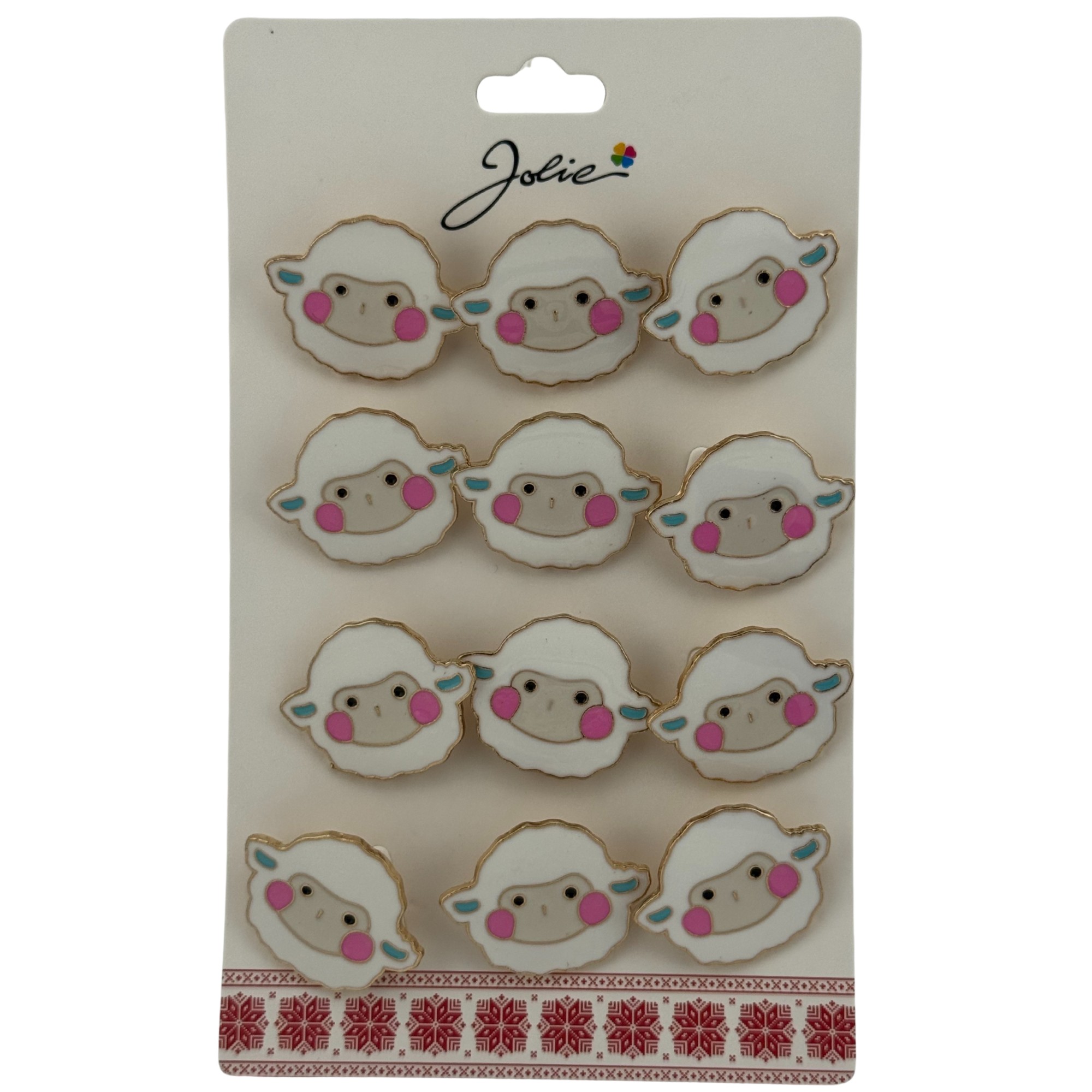 Set 12 Brose Martisor pentru Copii, Jolie, Model Oita, Alb