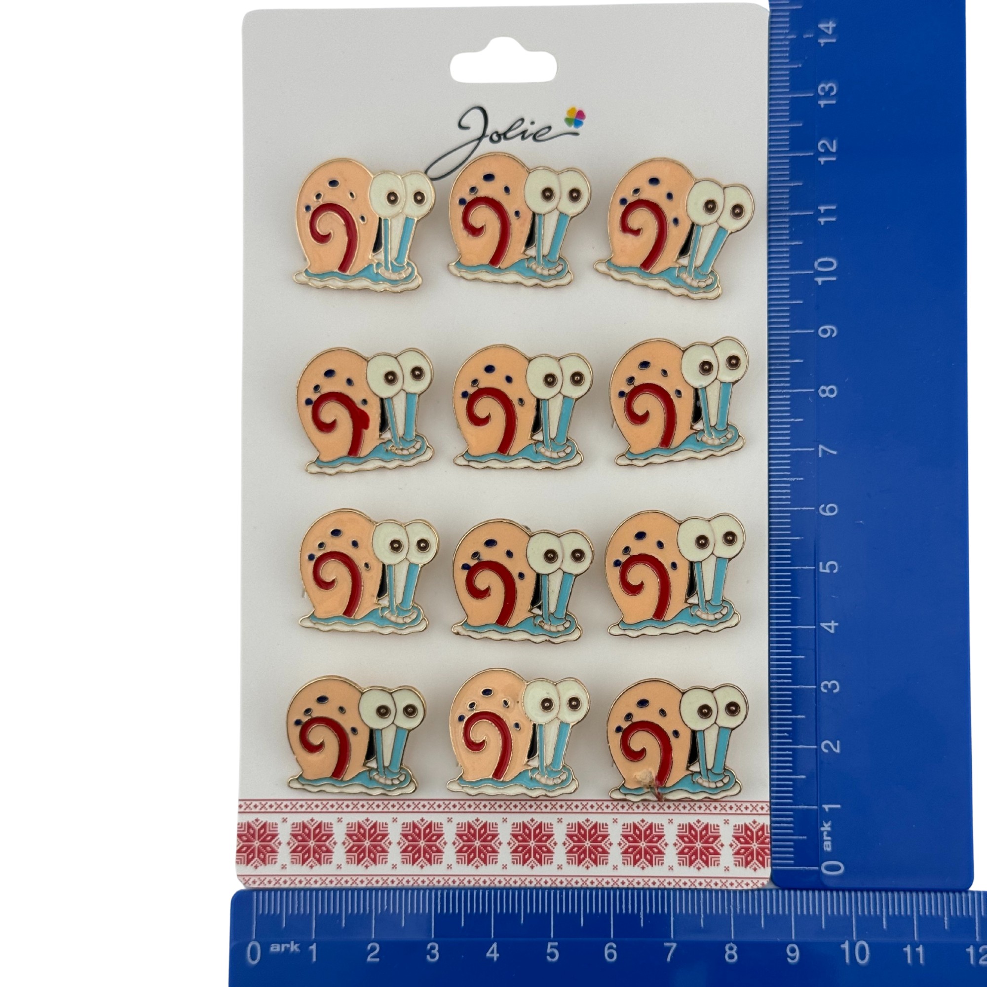 Set 12 Brose Martisor pentru Copii, Jolie, Model Melc, Multicolor