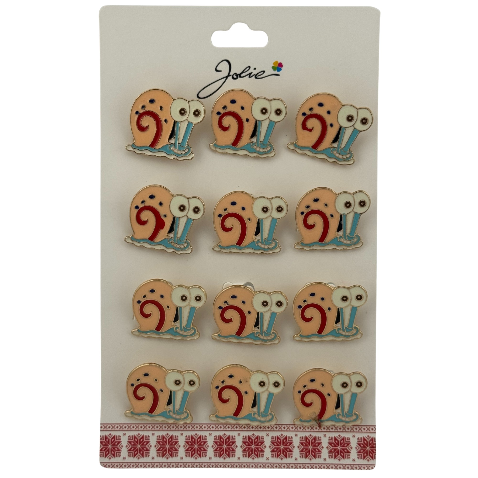 Set 12 Brose Martisor pentru Copii, Jolie, Model Melc, Multicolor