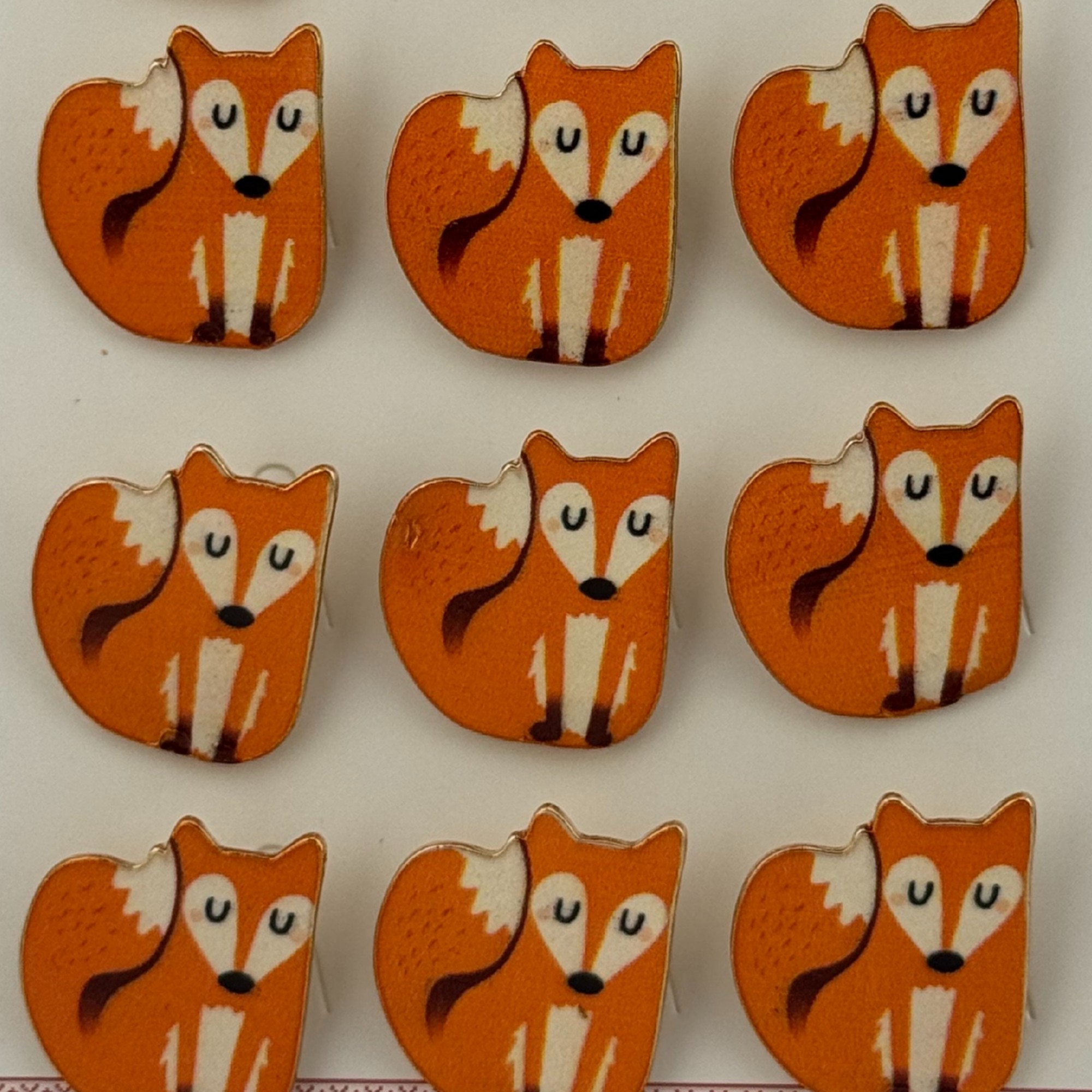 Set 12 Brose Martisor pentru Copii, Jolie, Model Vulpe Timida, Portocaliu