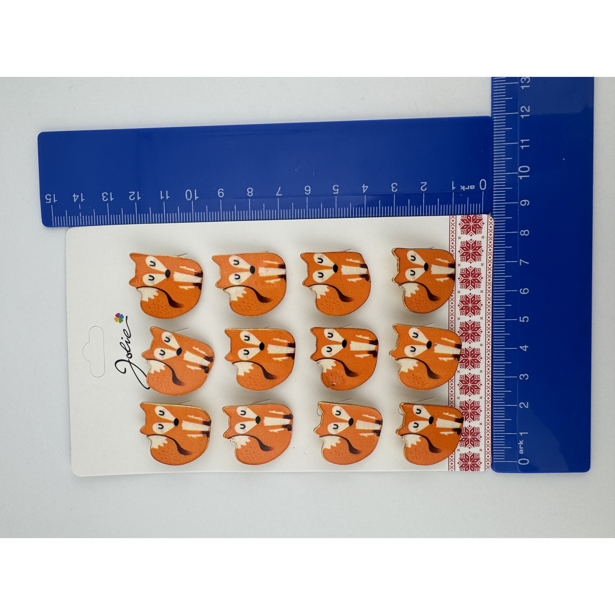 Set 12 Brose Martisor pentru Copii, Jolie, Model Vulpe Timida, Portocaliu