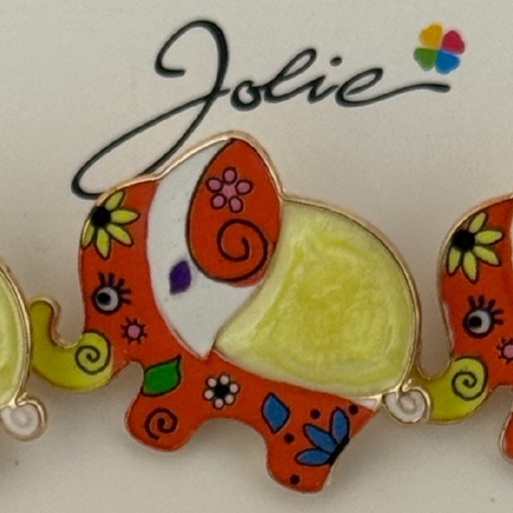 Set 12 Brose Martisor pentru Copii, Jolie, Model Elefant cu Design, Multicolor