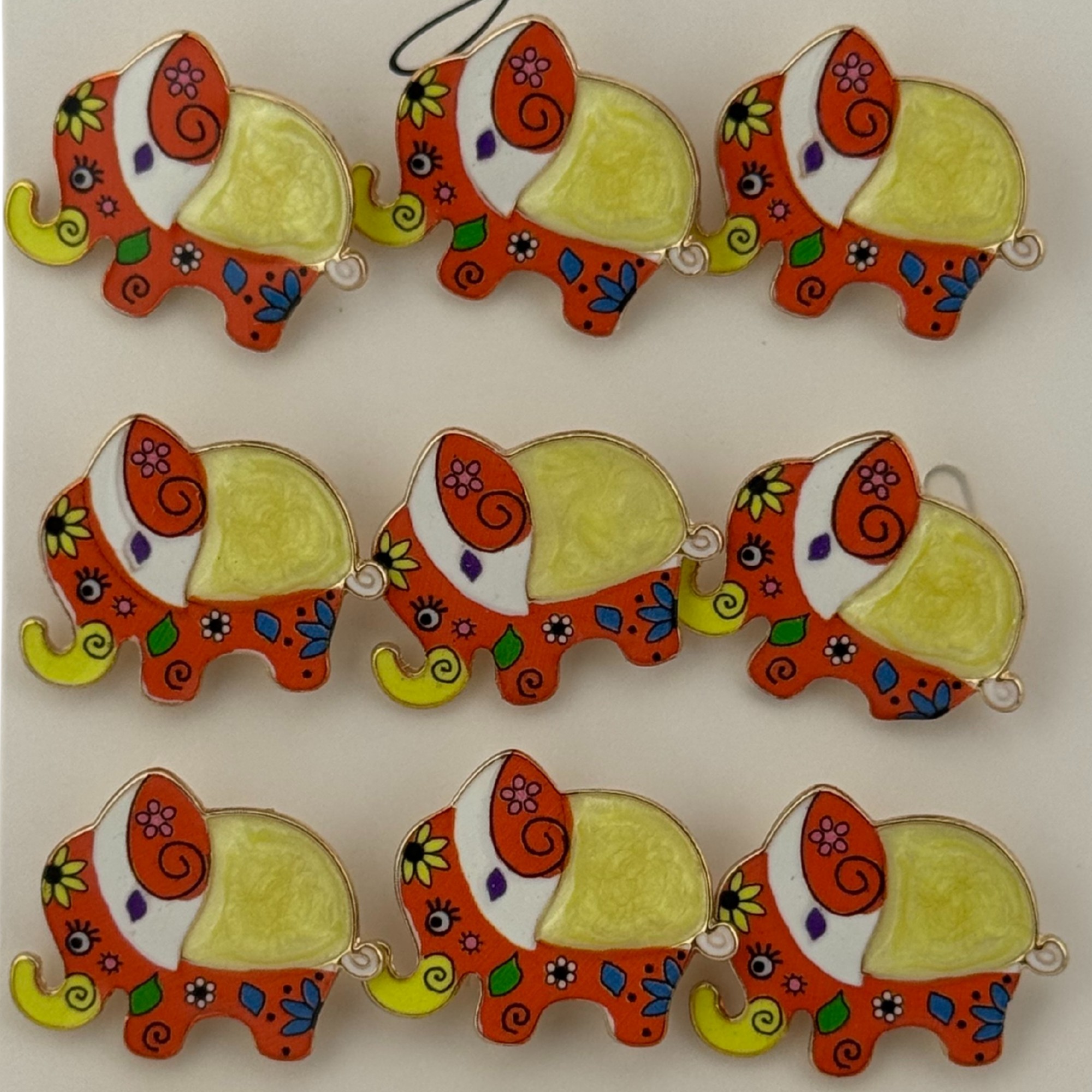 Set 12 Brose Martisor pentru Copii, Jolie, Model Elefant cu Design, Multicolor