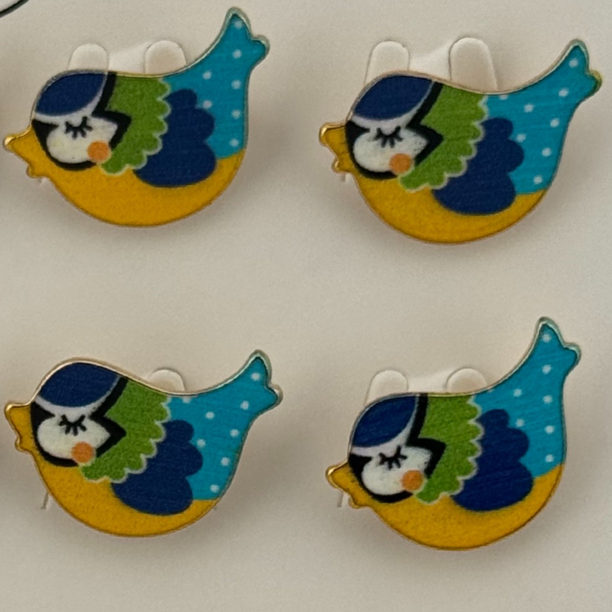 Set 12 Brose Martisor pentru Copii, Jolie, Model Pasare Vrabiuta, Multicolor