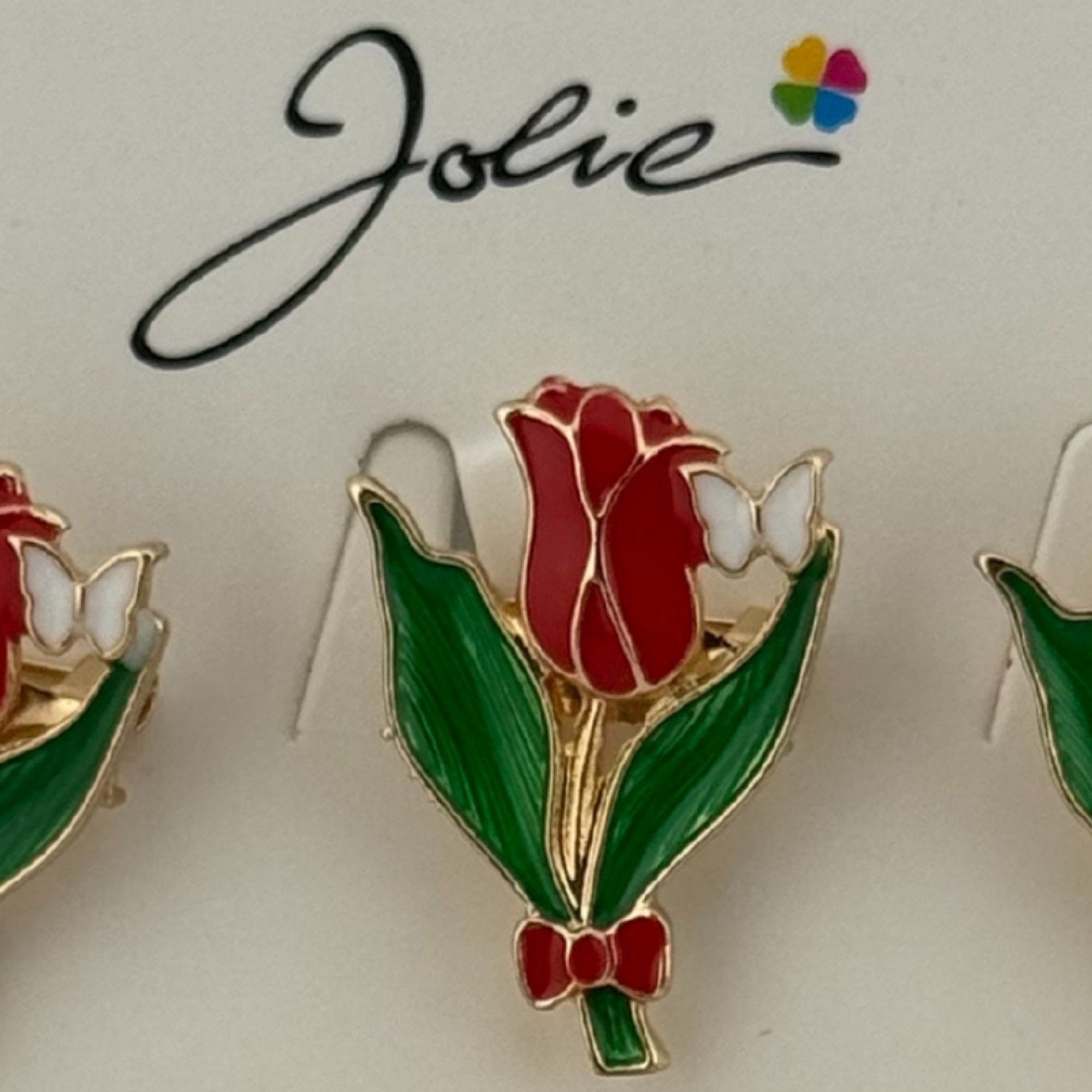 Set 12 Brose Martisor Primavara, Jolie, Model Lalea Rosie