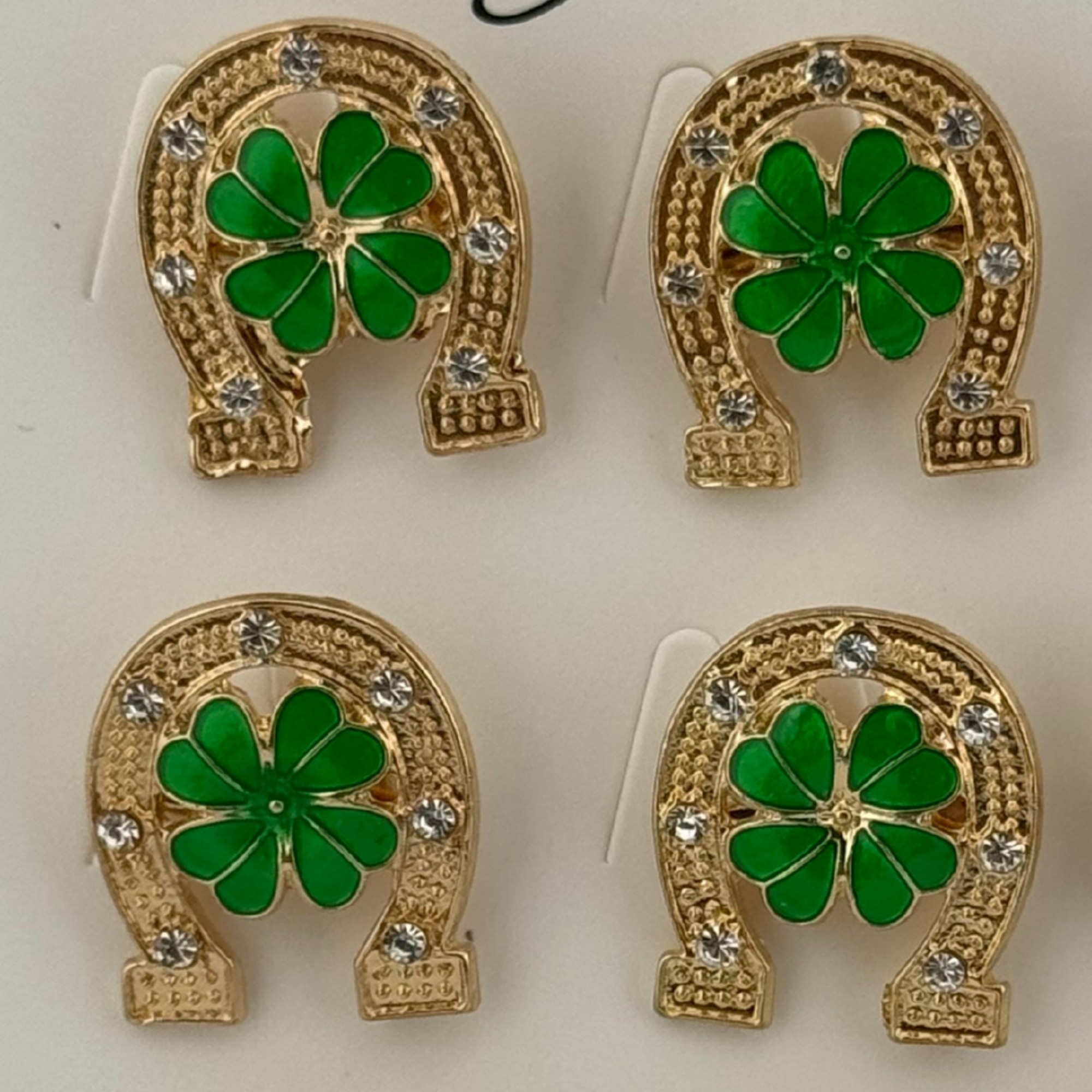 Set 12 Brose Martisor Primavara, Jolie, Model Trifoi in Potcoava, Multicolor