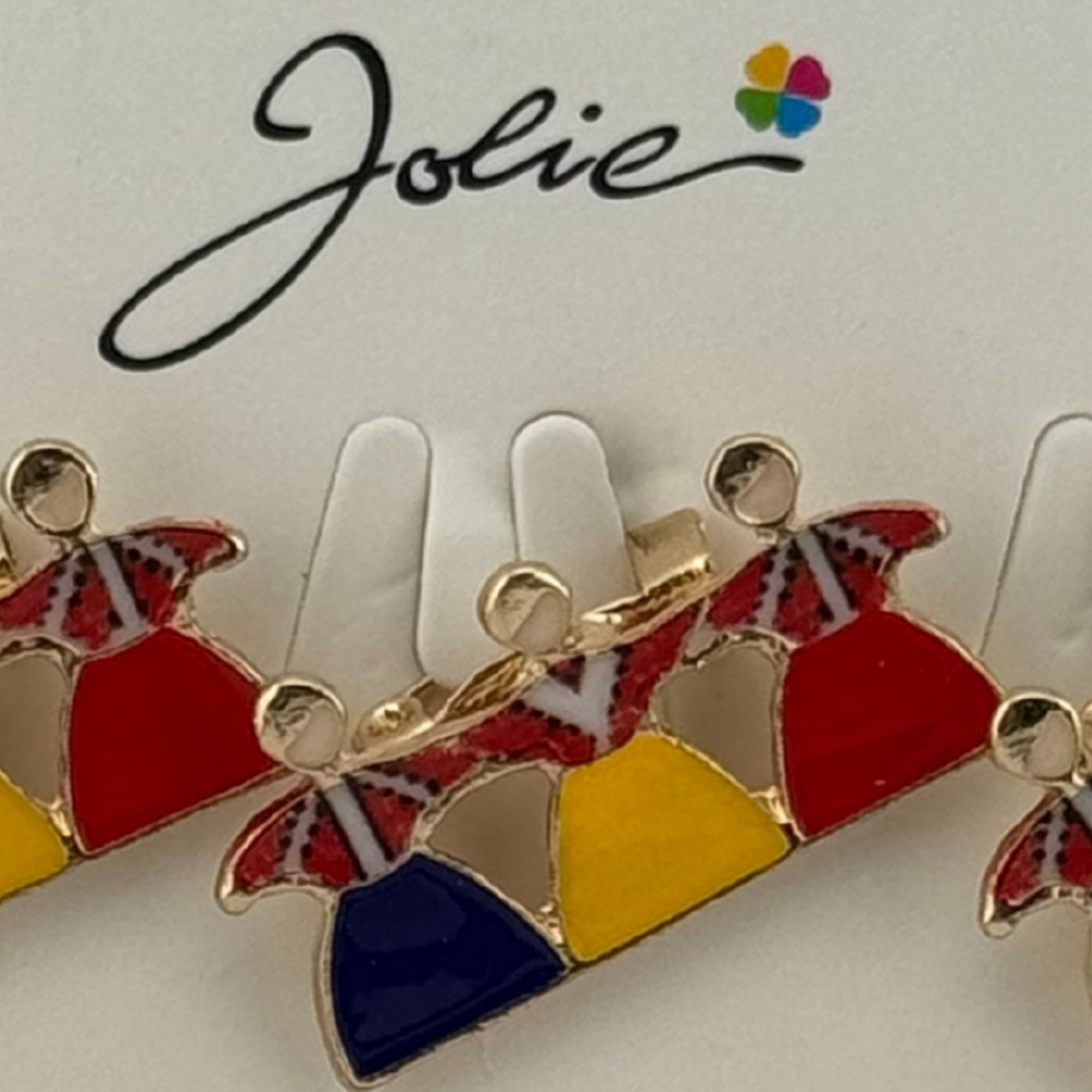 Set 12 Brose Martisor Primavara, Jolie, Model Trei Fete Tricolor Hora, Multicolor