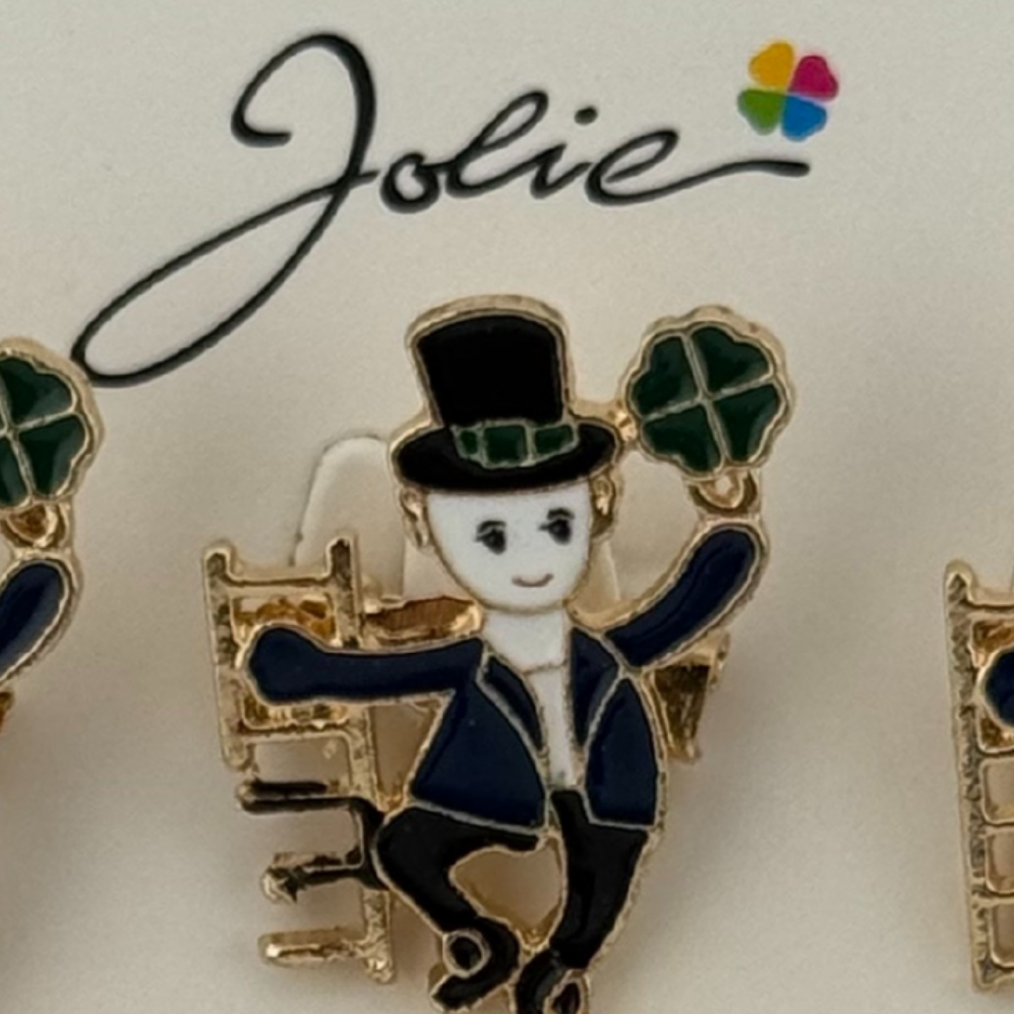 Set 12 Brose Martisor Primavara, Jolie, Model Cosar pe Scara si Trifoi, Multicolor