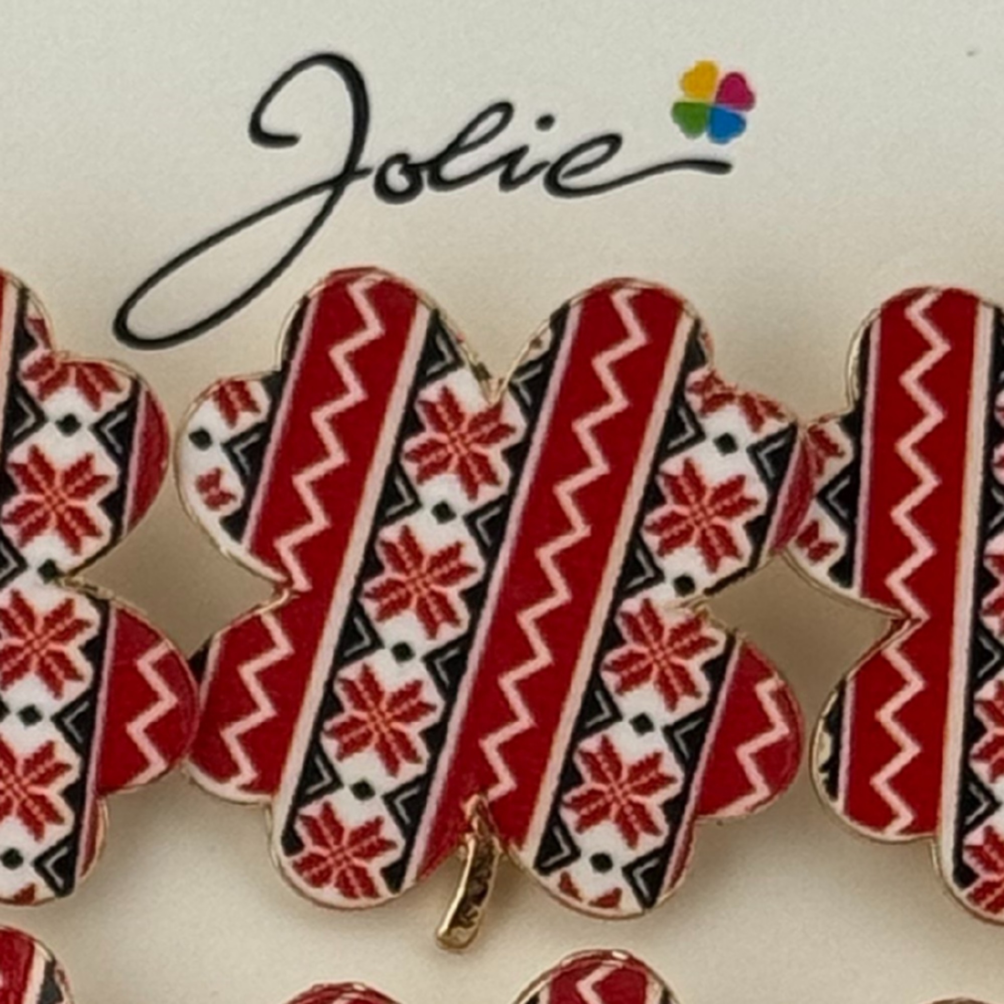 Set 12 Brose Martisor Primavara, Jolie, Model Trifoi cu Motiv Traditional, Multicolor