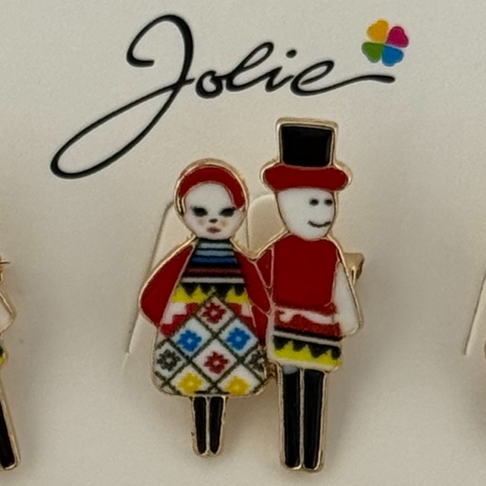 Set 12 Brose Martisor Primavara, Jolie, Model Cuplu Traditional, Multicolor