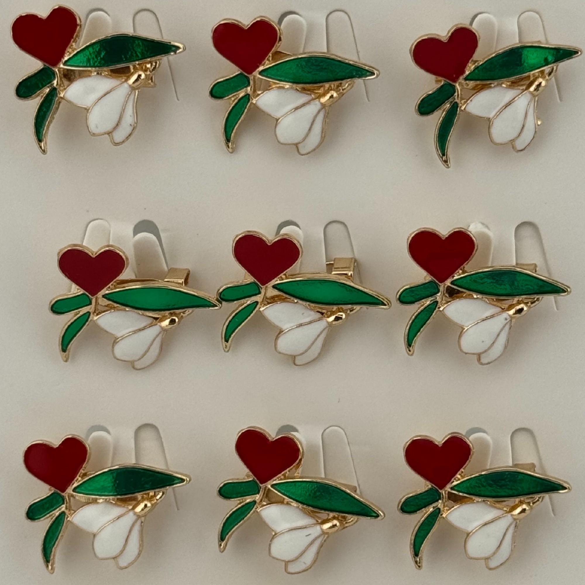 Set 12 Brose Martisor Primavara, Jolie, Model Ghiocel cu Inima