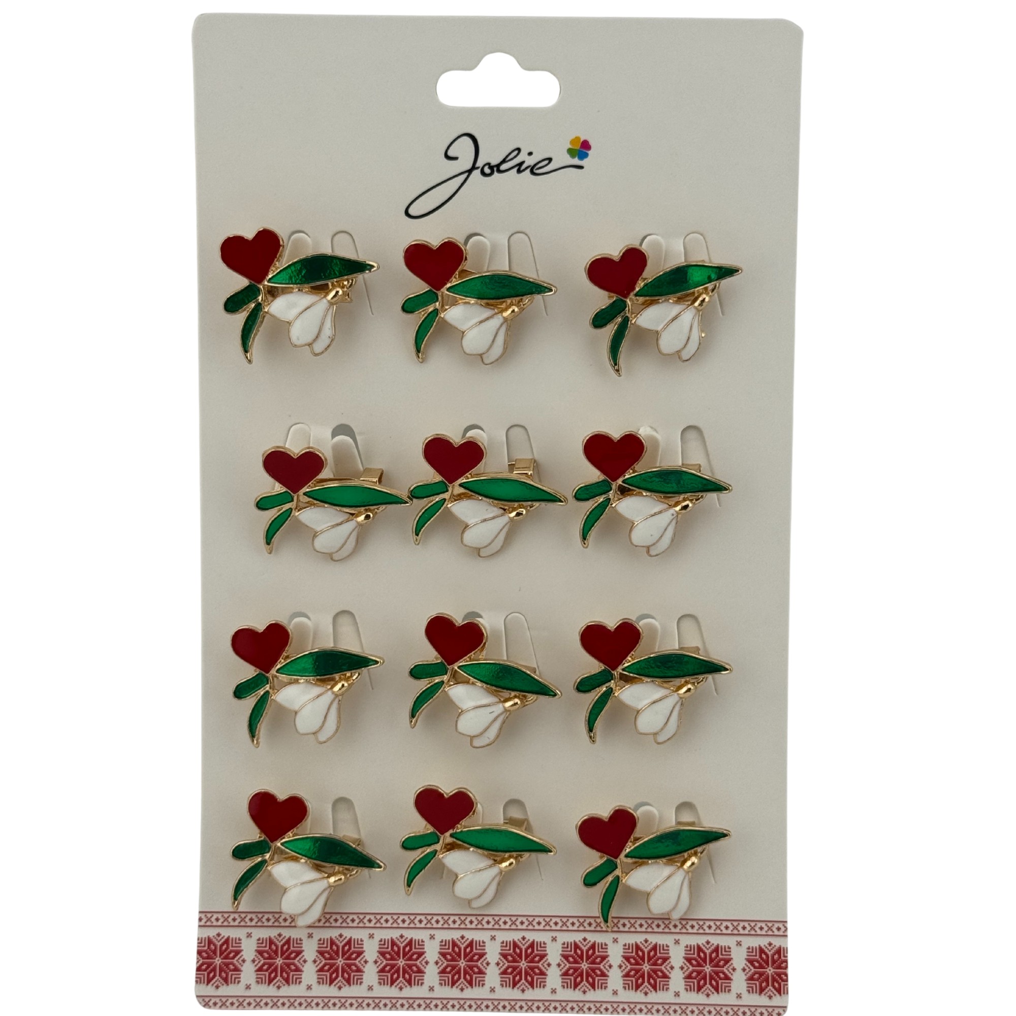 Set 12 Brose Martisor Primavara, Jolie, Model Ghiocel cu Inima