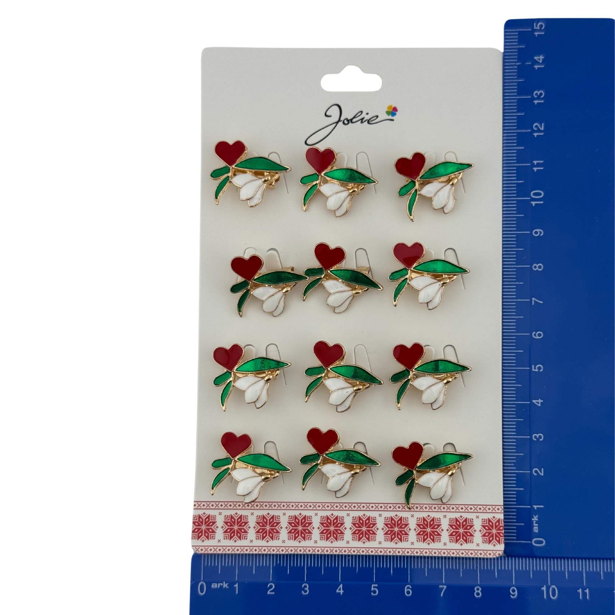 Set 12 Brose Martisor Primavara, Jolie, Model Ghiocel cu Inima