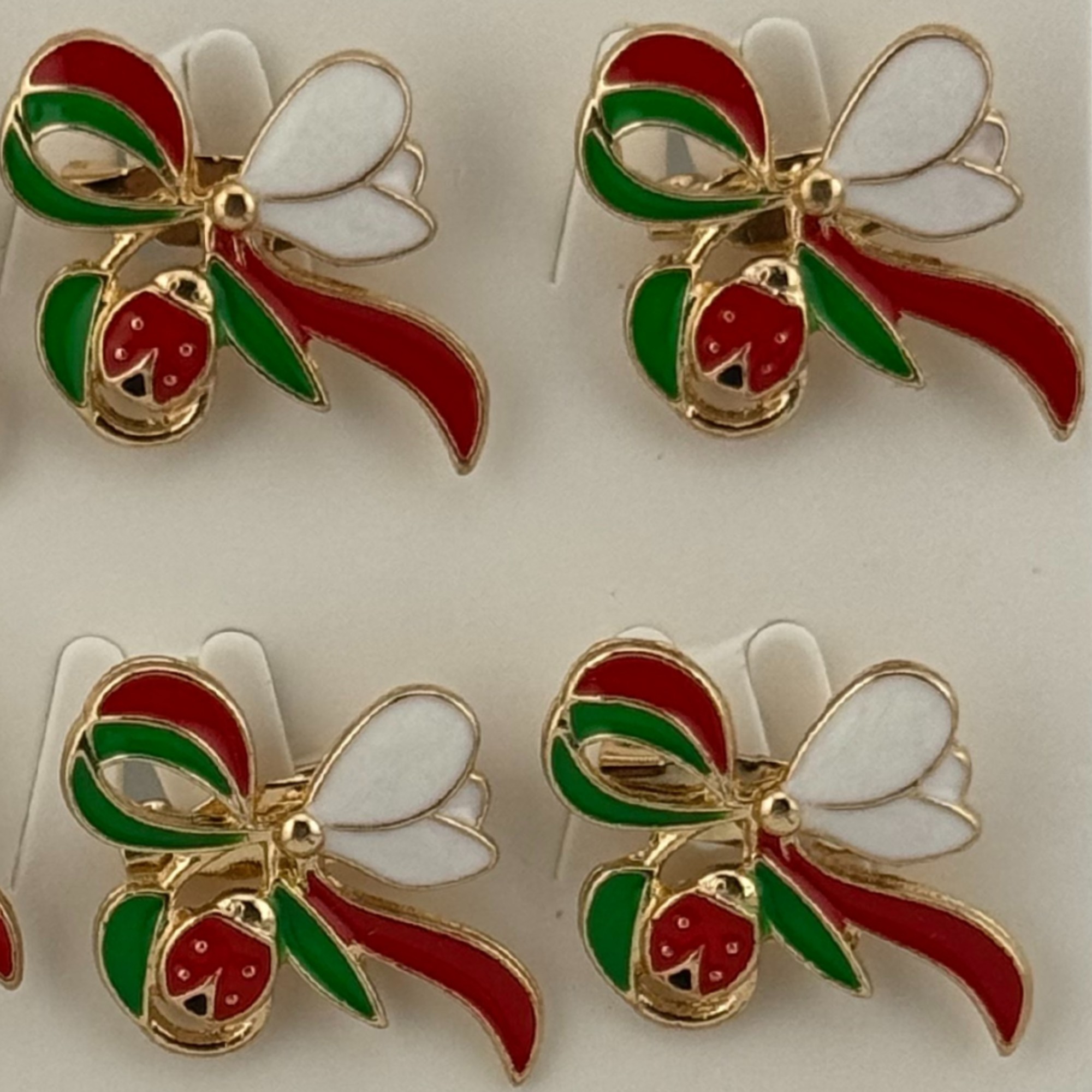 Set 12 Brose Martisor Primavara, Jolie, Model Fundita cu Ghiocel si Buburuza