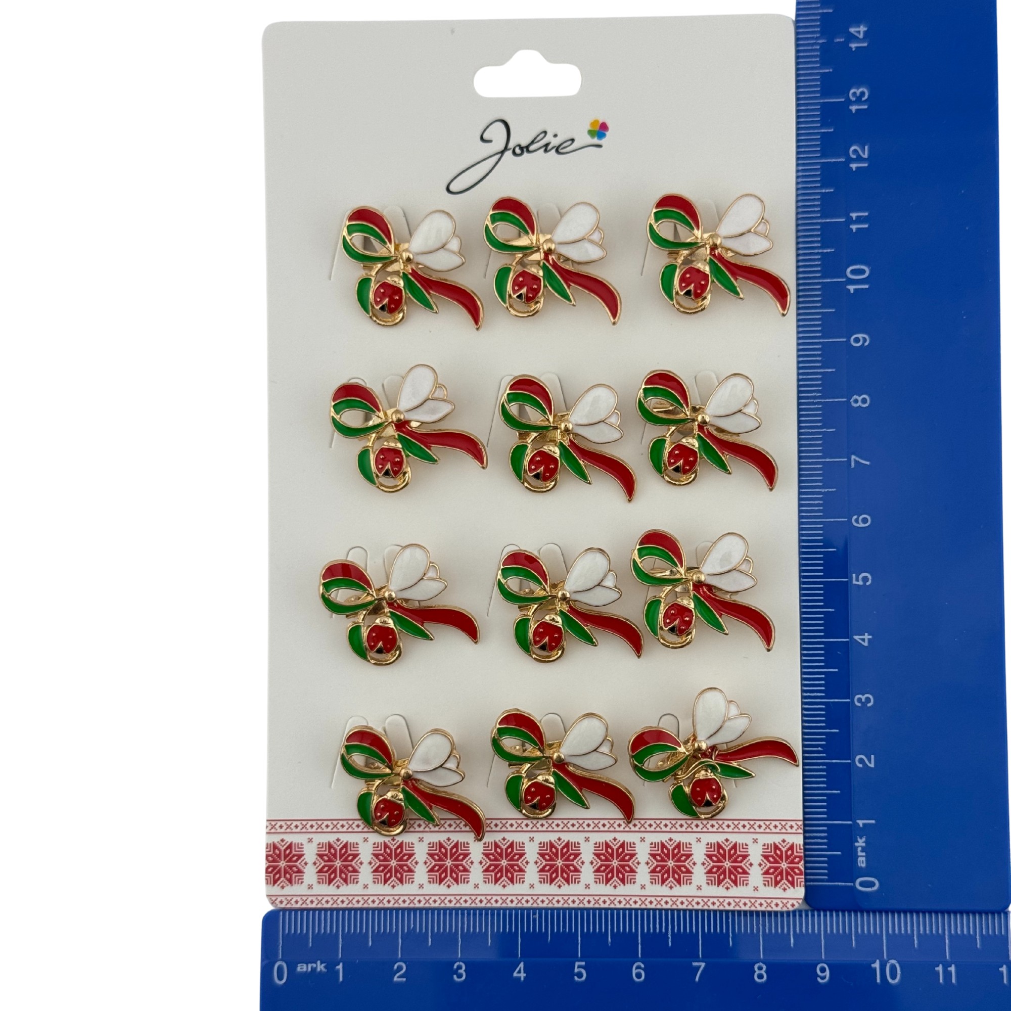 Set 12 Brose Martisor Primavara, Jolie, Model Fundita cu Ghiocel si Buburuza