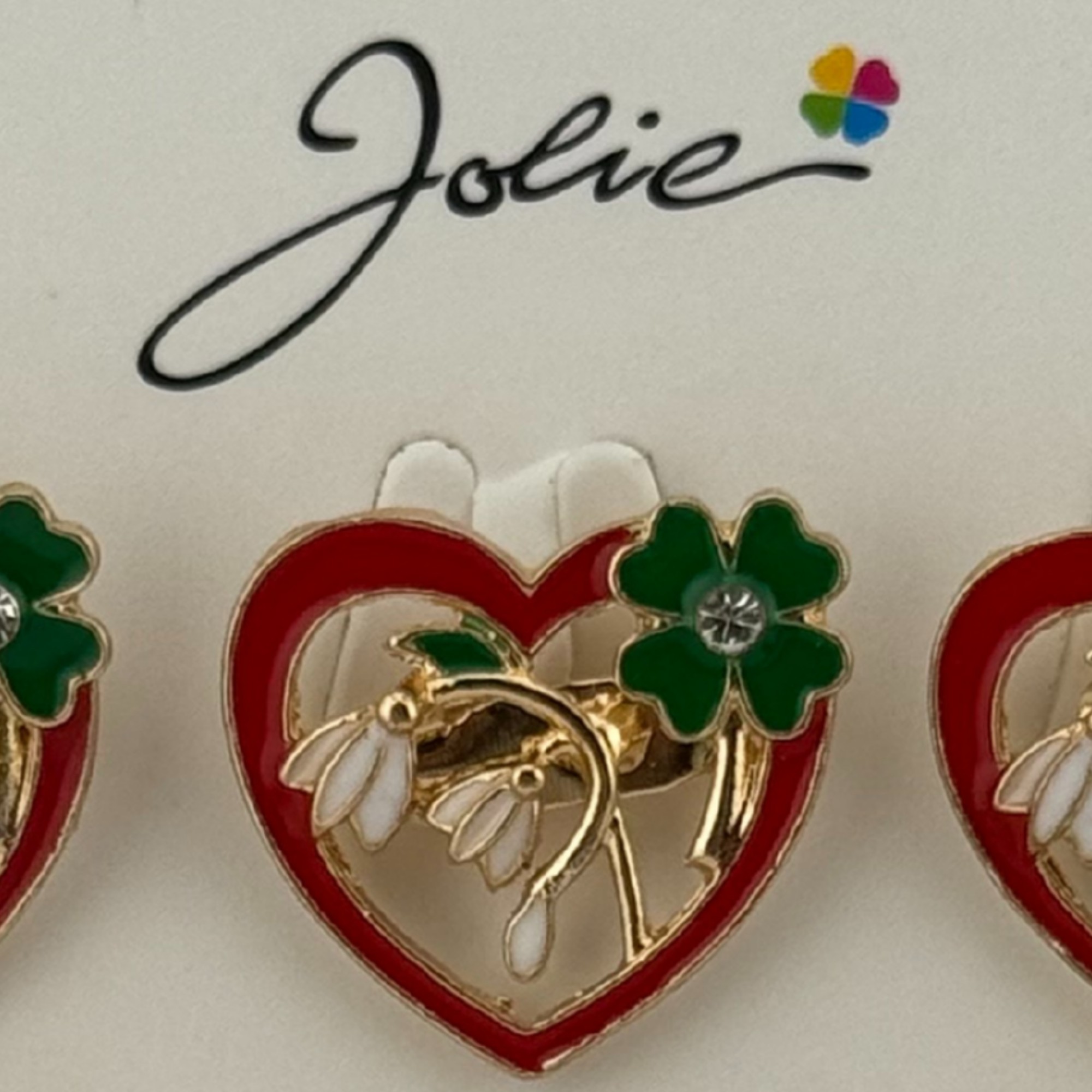 Set 12 Brose Martisor Primavara, Jolie, Model Inima cu Ghiocei si Trifoi