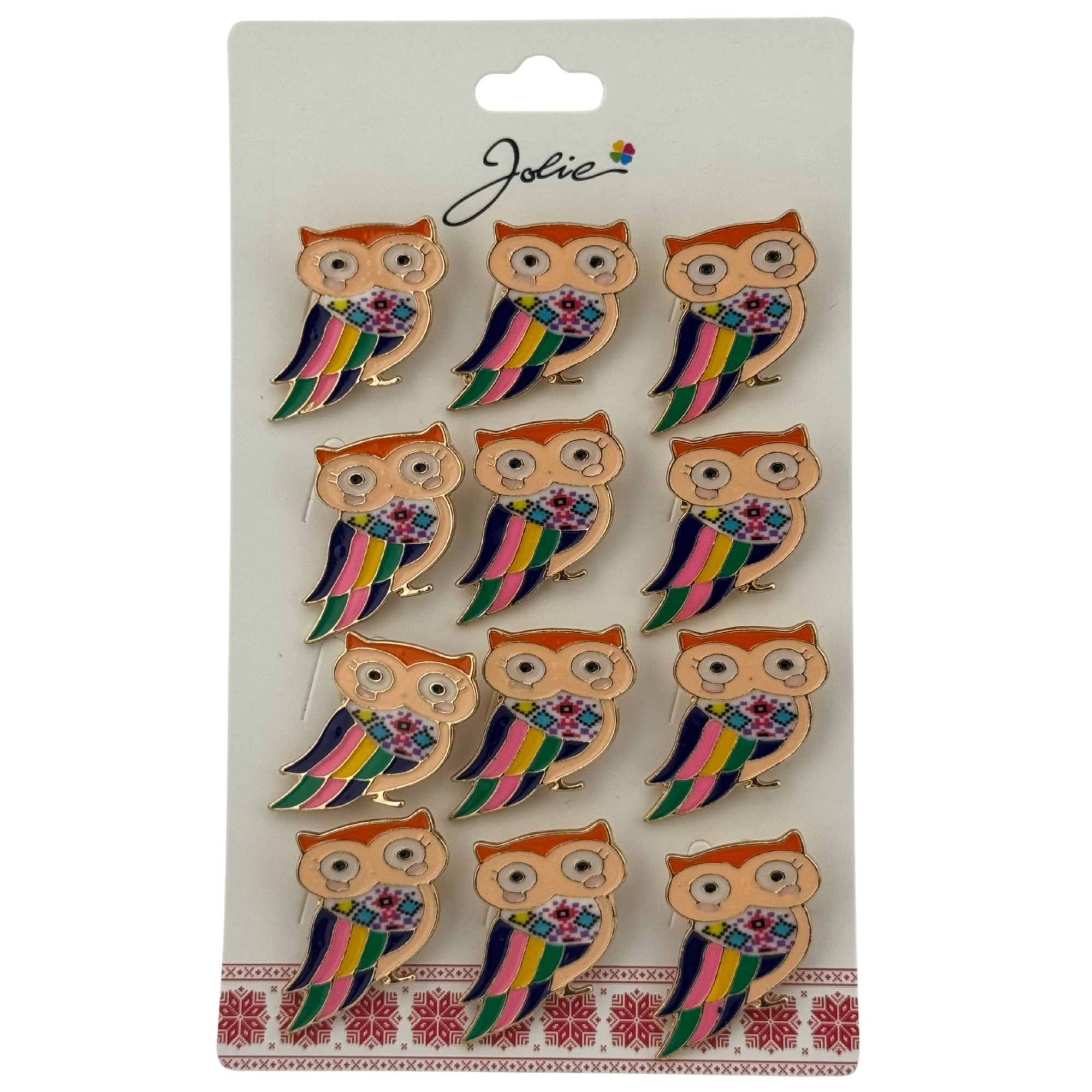 Set 12 Brose Martisor Primavara, Jolie, Model Pasare Colorata