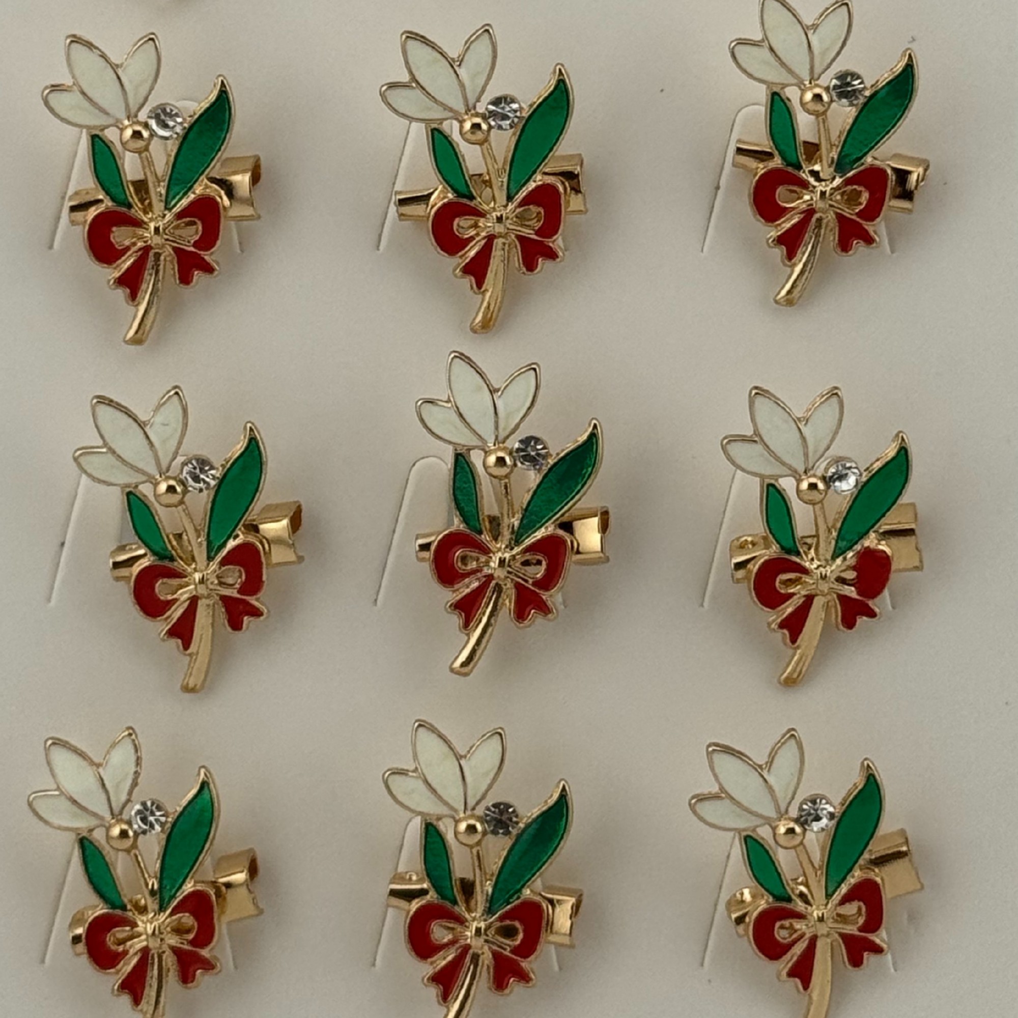 Set 12 Brose Martisor Primavara, Jolie, Model Floare cu Fundita