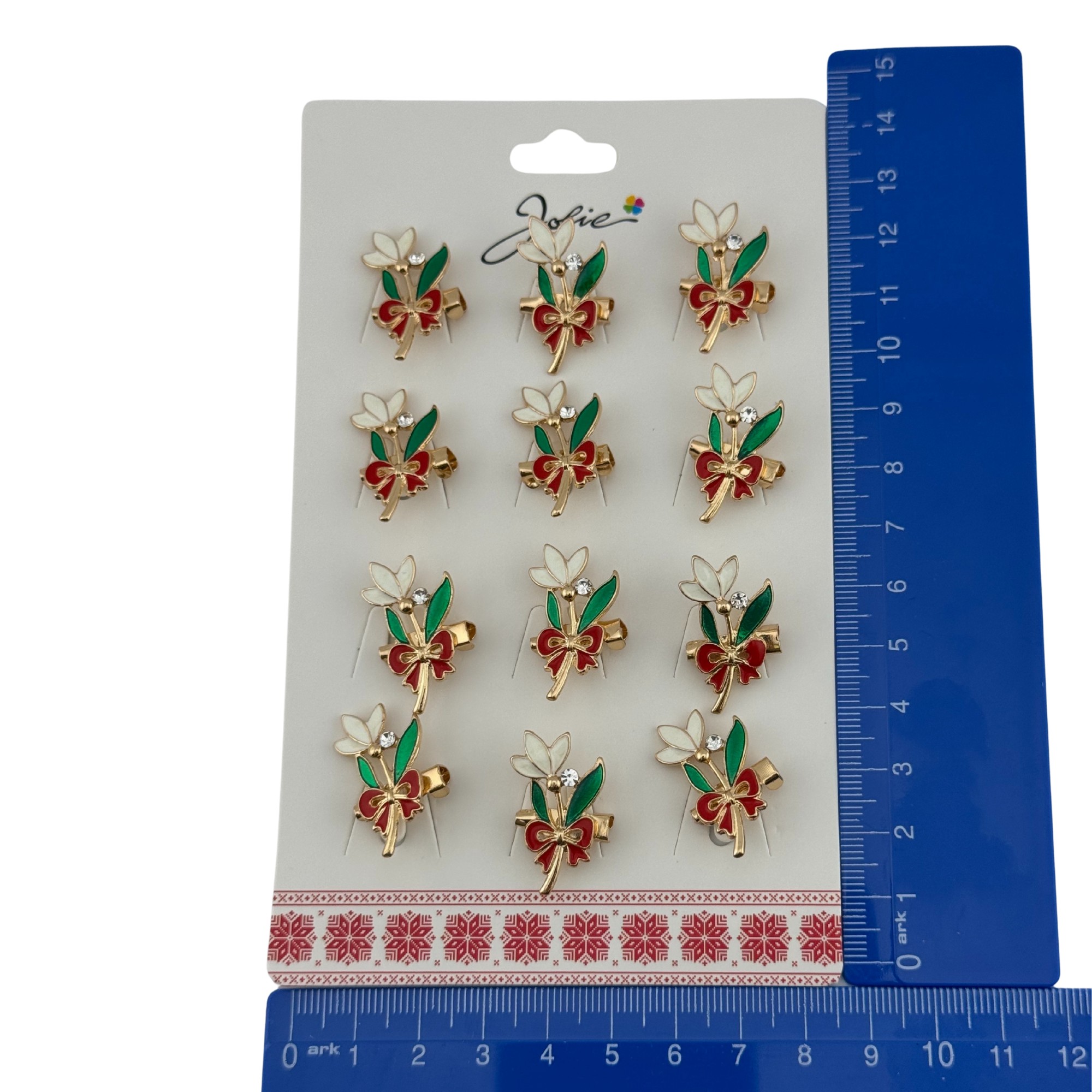 Set 12 Brose Martisor Primavara, Jolie, Model Floare cu Fundita