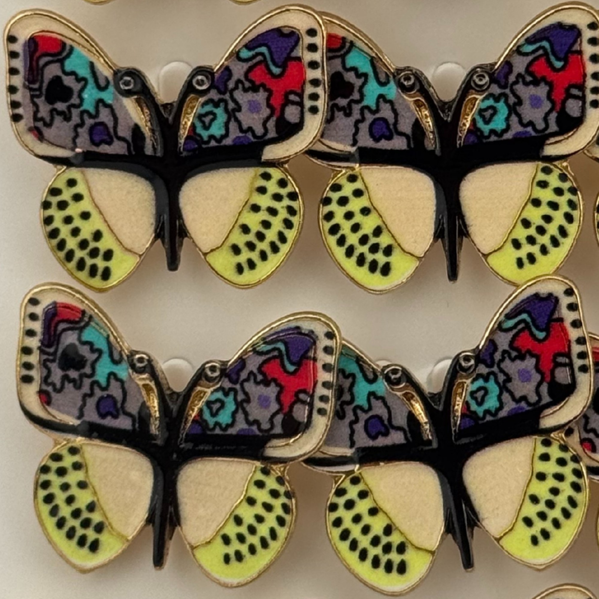 Set 12 Brose Martisor Primavara, Jolie, Model Fluture cu Aripi Deschise, Multicolor