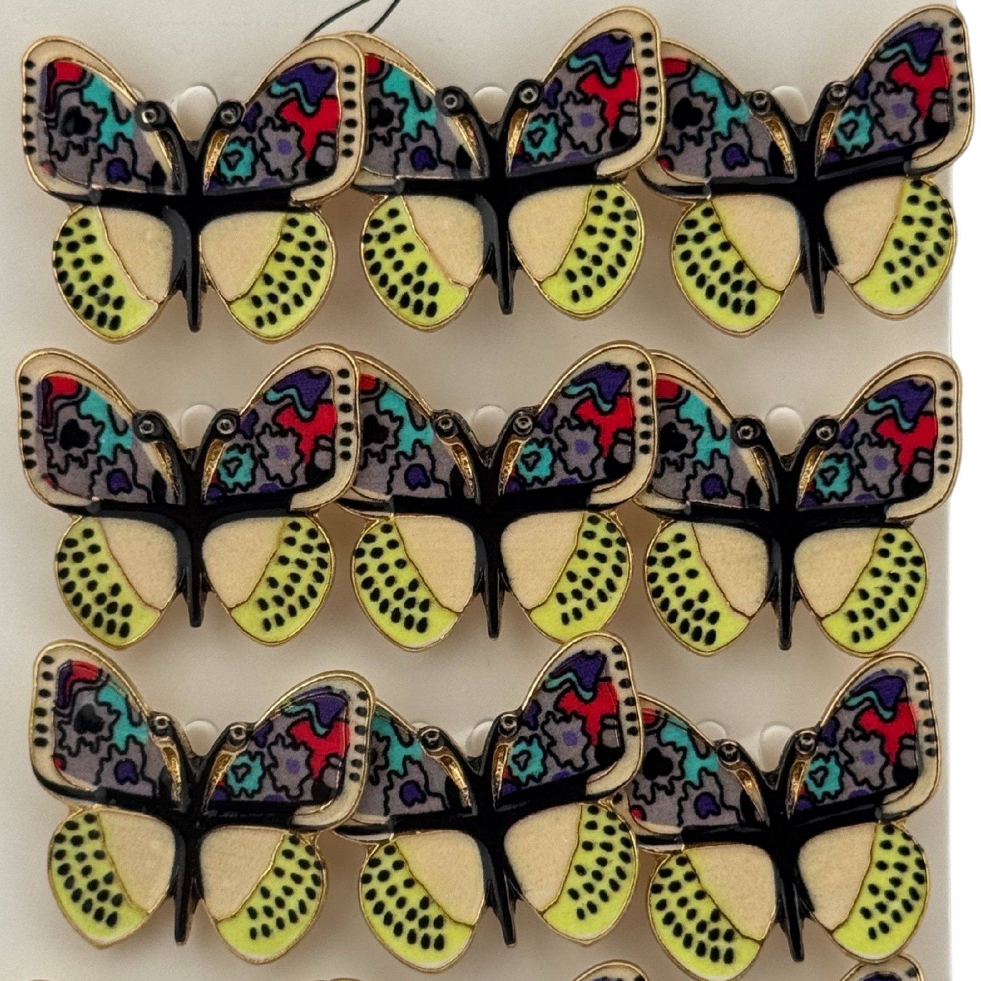 Set 12 Brose Martisor Primavara, Jolie, Model Fluture cu Aripi Deschise, Multicolor