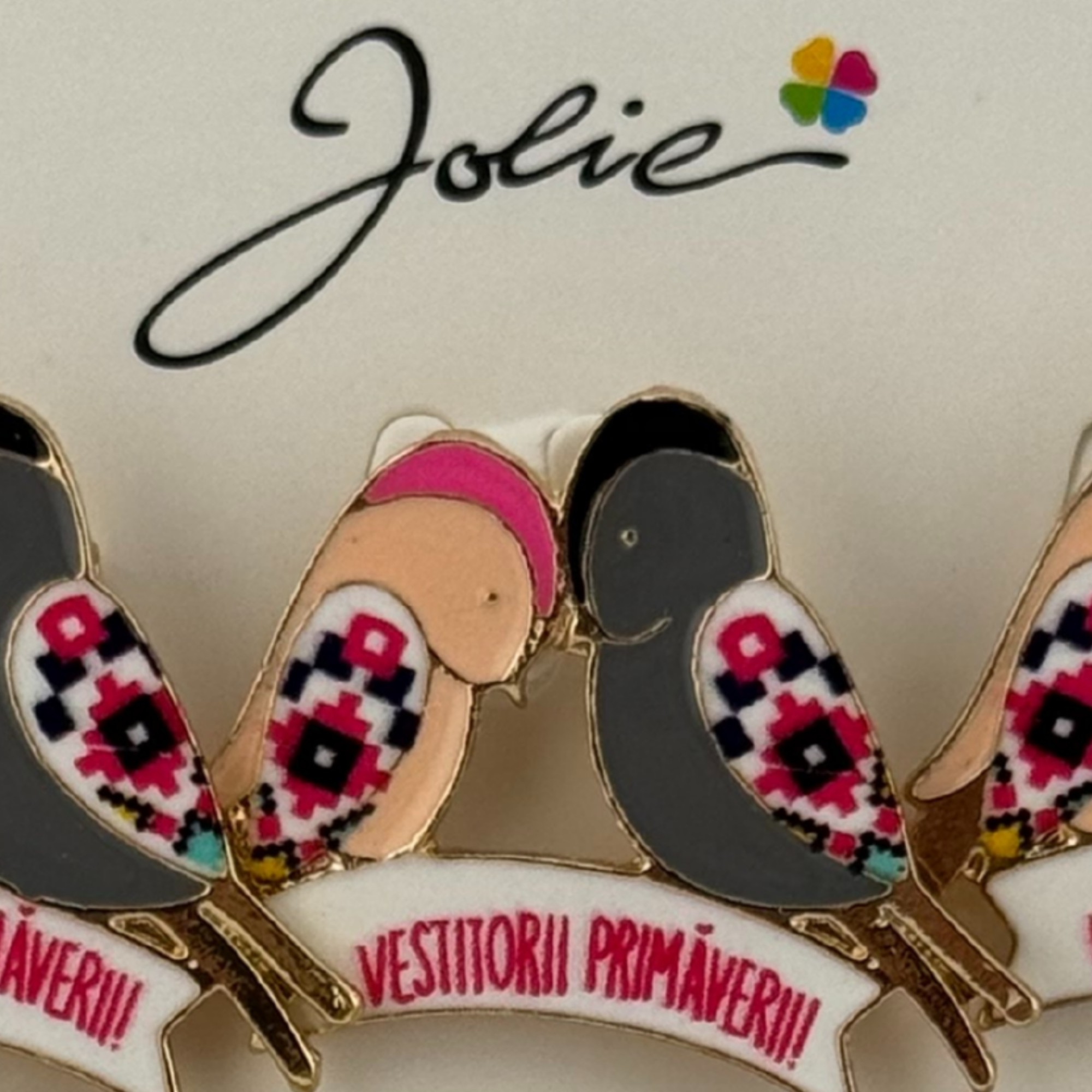 Set 12 Brose Martisor Primavara, Jolie, Model Randunele, cu Mesaj Vestitorii Primaverii