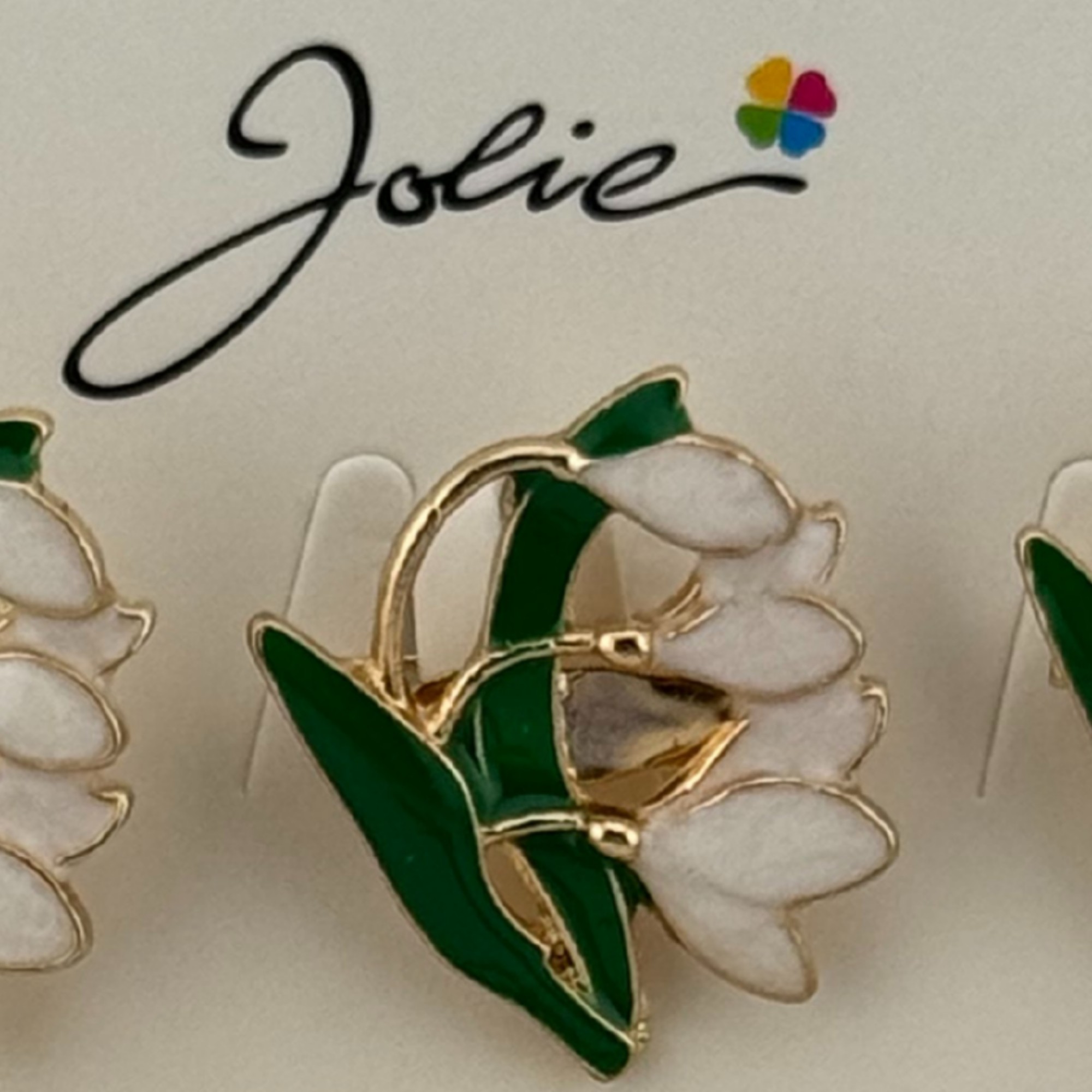 Set 12 Brose Martisor Primavara, Jolie, Model Ghiocei, Verde Alb