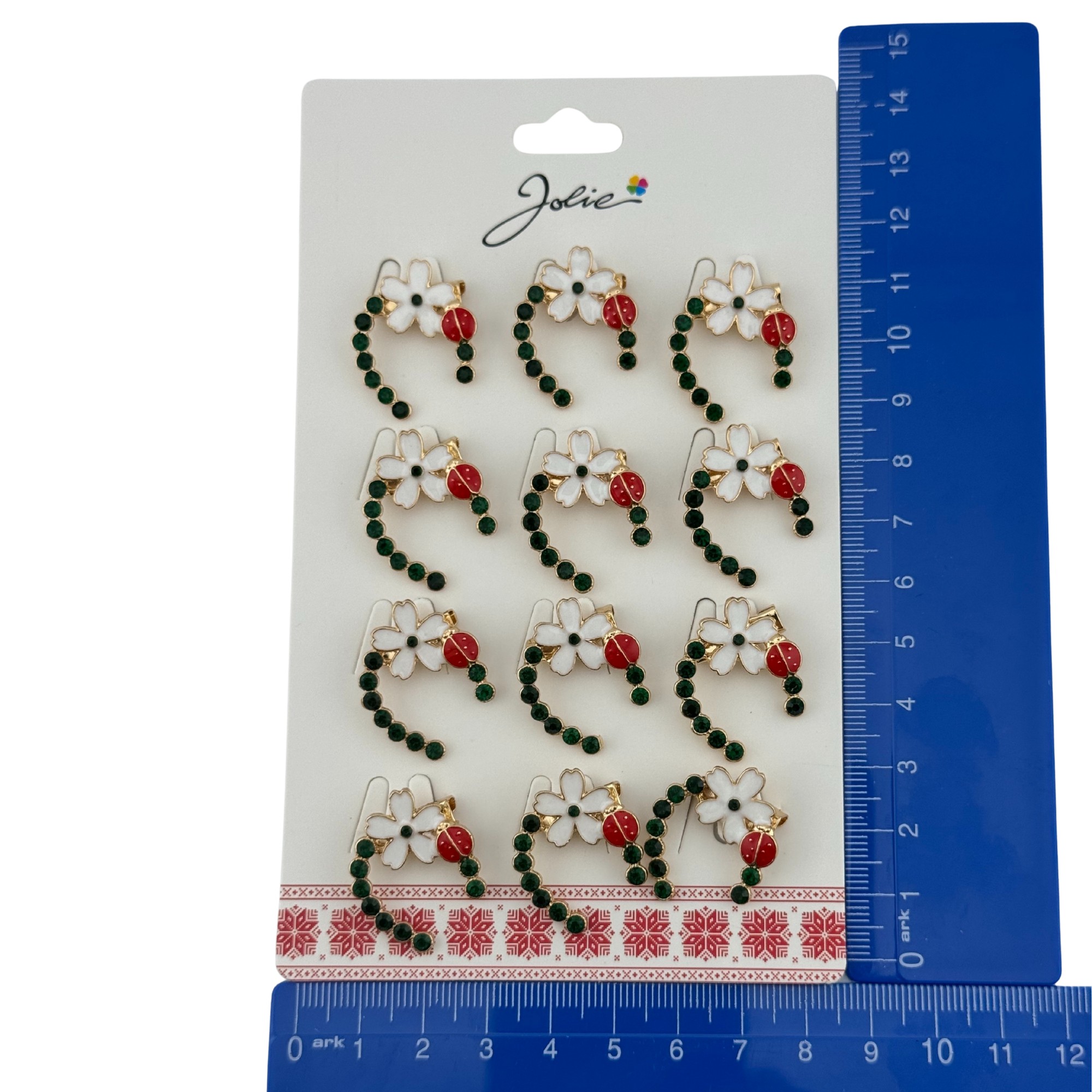 Set 12 Brose Martisor Primavara, Jolie, Model Potcoava cu Floare si Buburuza