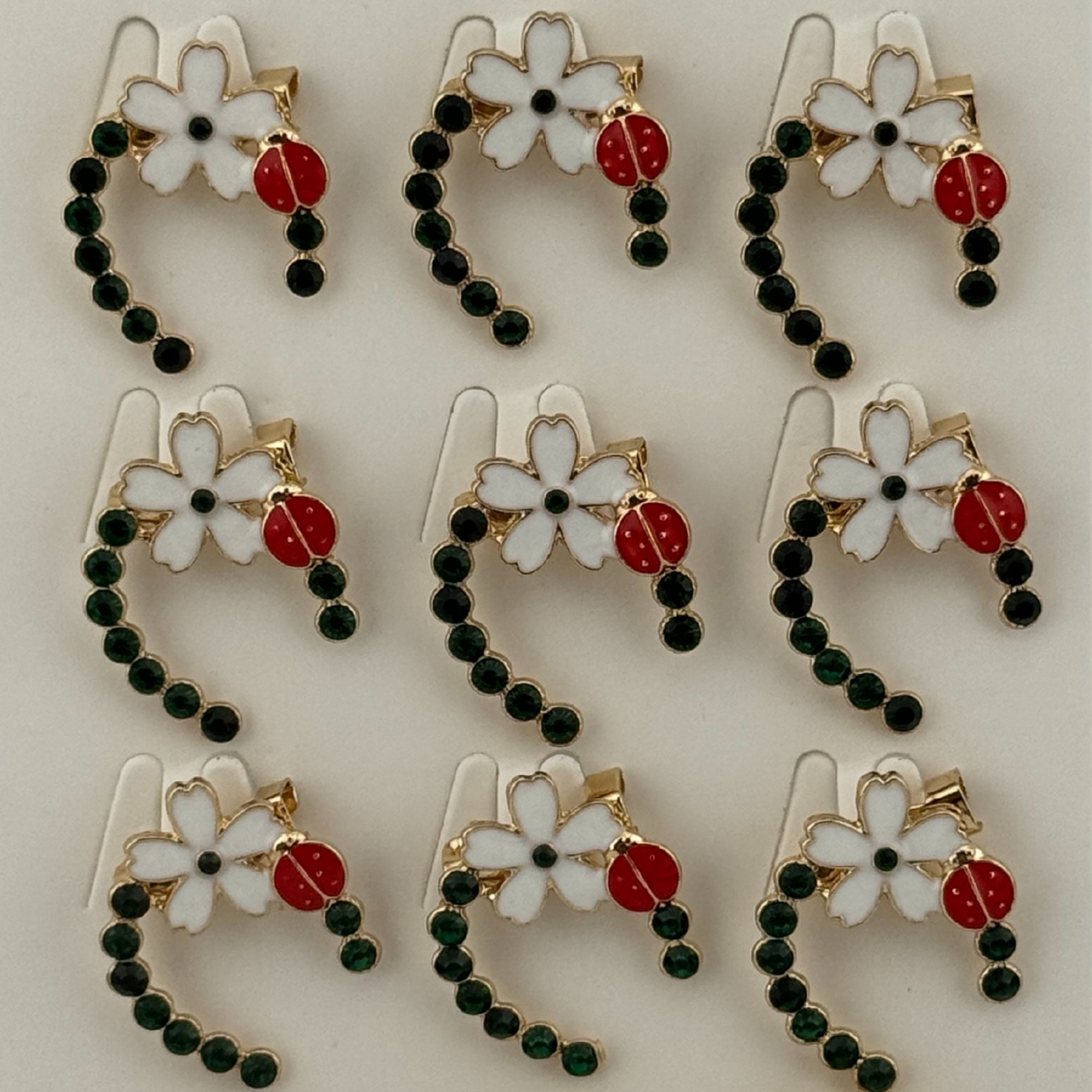 Set 12 Brose Martisor Primavara, Jolie, Model Potcoava cu Floare si Buburuza