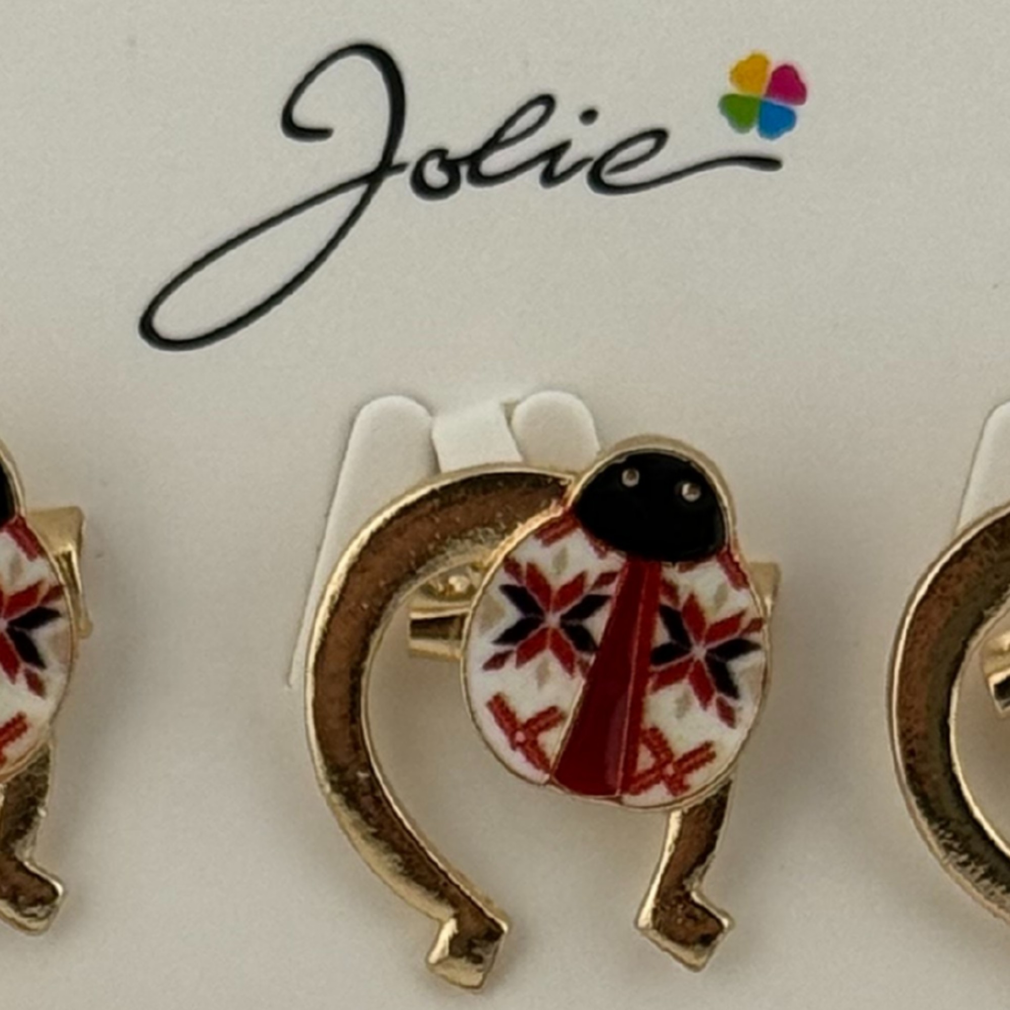 Set 12 Brose Martisor Primavara, Jolie, Model Buburuza cu Motiv Traditional in Potcoava