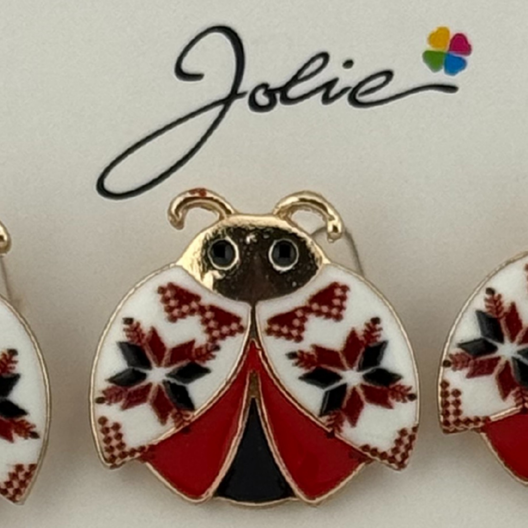 Set 12 Brose Martisor Primavara, Jolie, Model Buburuza cu Motiv Traditional