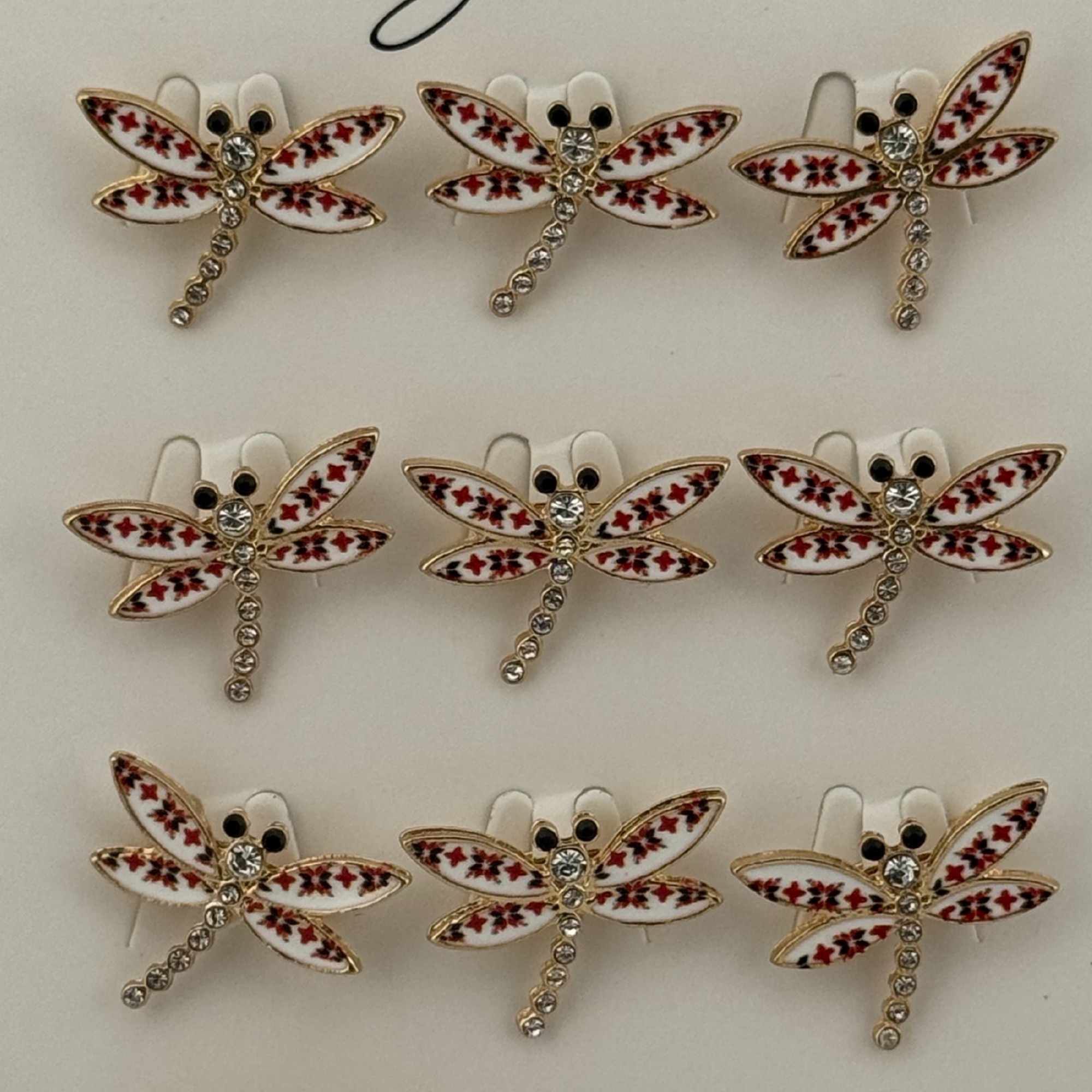 Set 12 Brose Martisor Primavara, Jolie, Model Libelula cu Motiv Traditional si Pietre