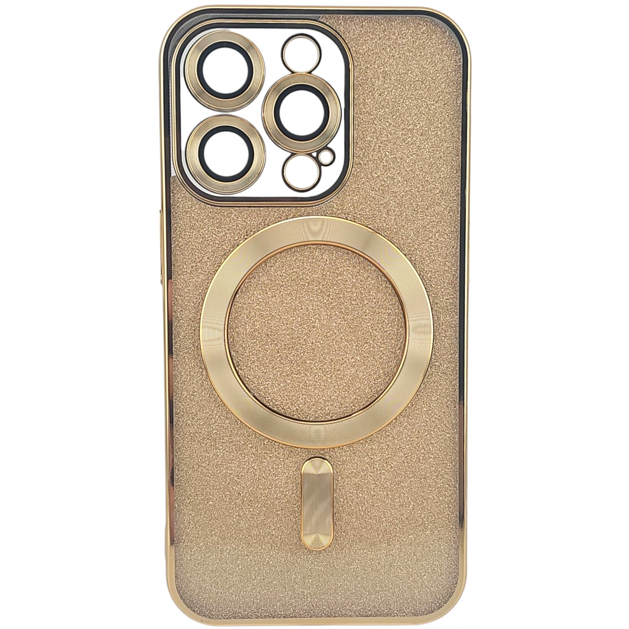 Husa de Protectie 2 in 1, Flippy, pentru Apple iPhone 14 Pro Max, Compatibila MagSafe, Magnetica, cu Protectie Lentila, din TPU, Auriu